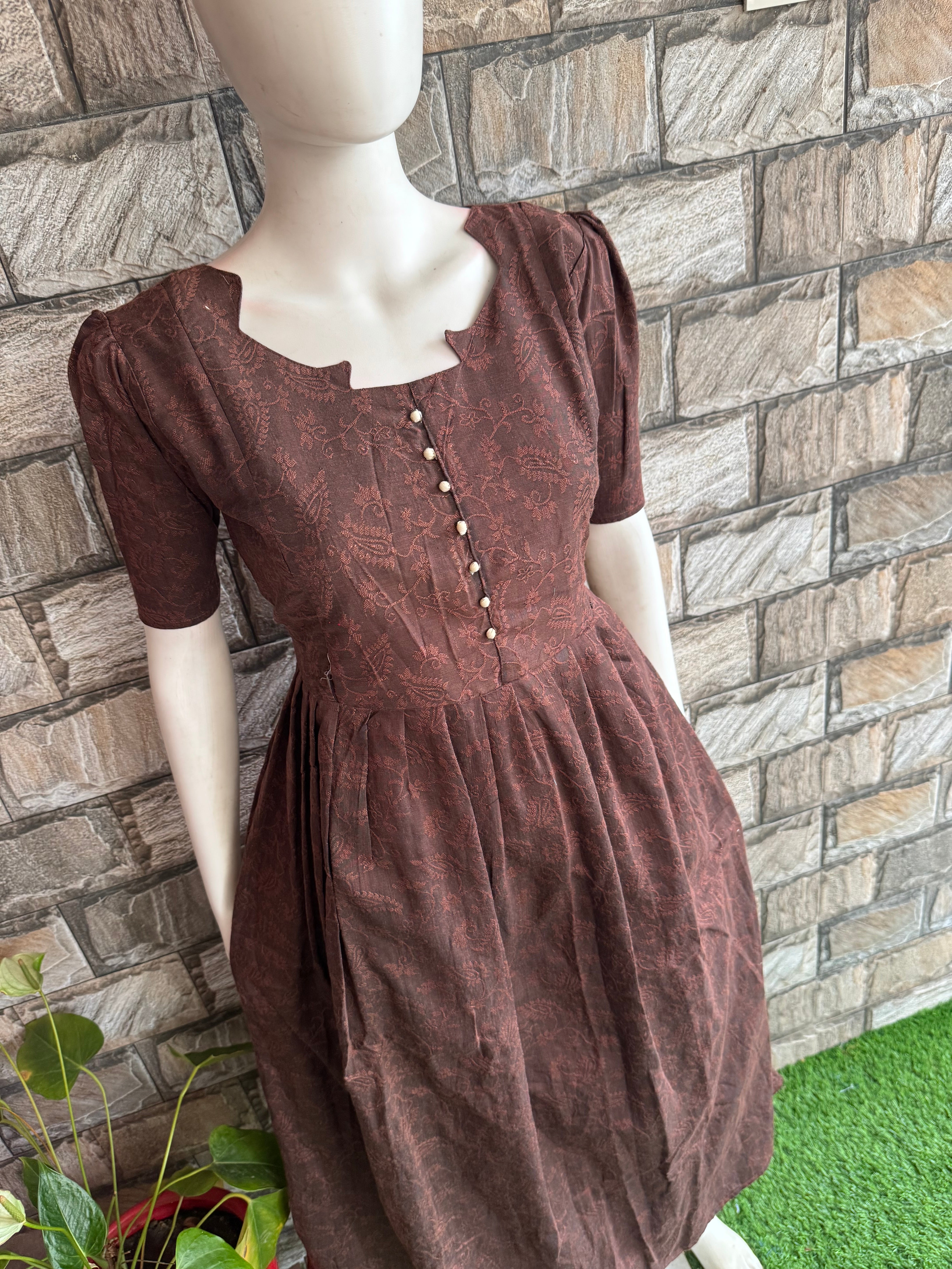 Jacquard work  maternity Feedingmaxi COFFEE BROWN