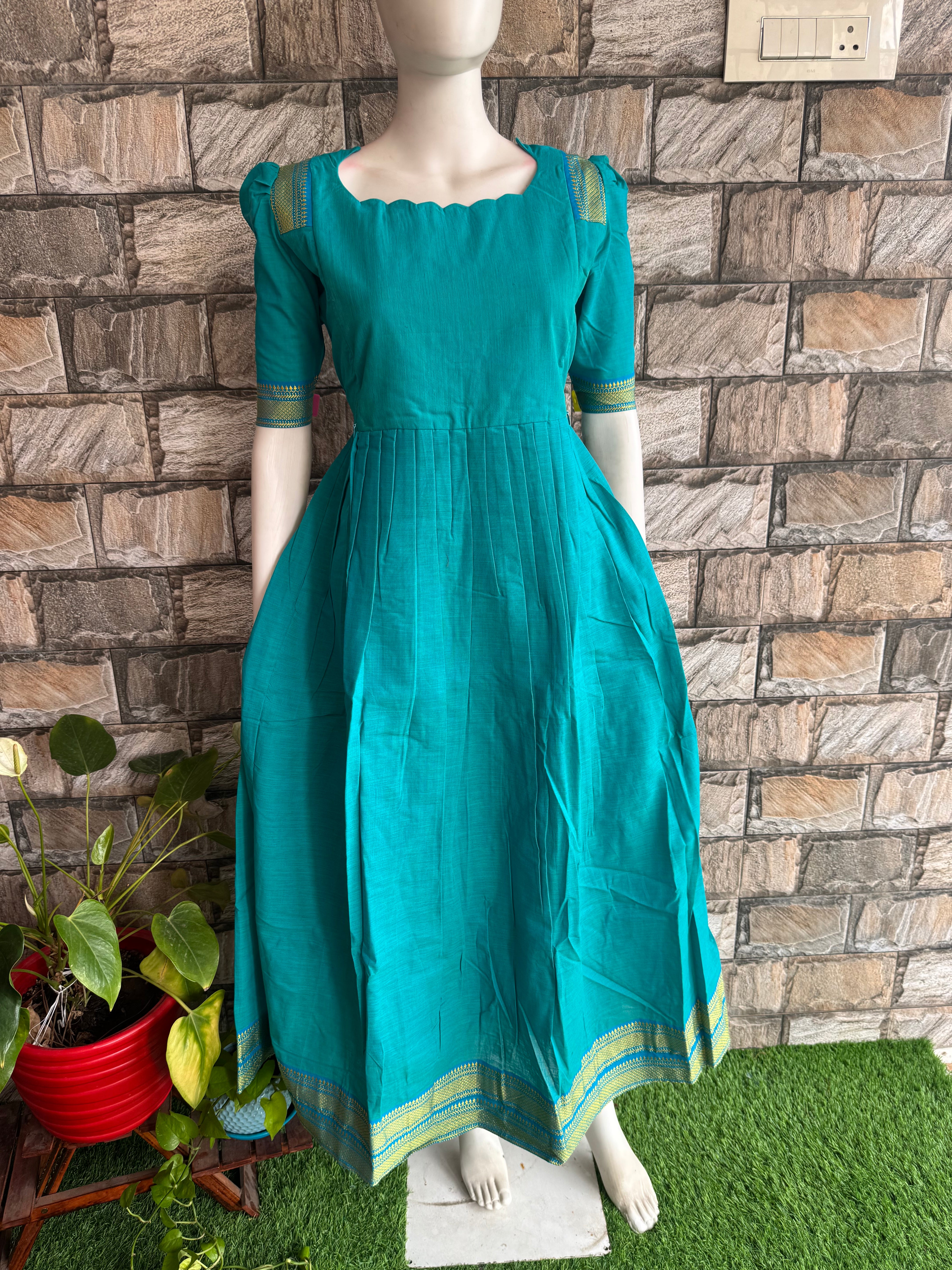 Maternity maxi Handloom cotton Best price Sky blue