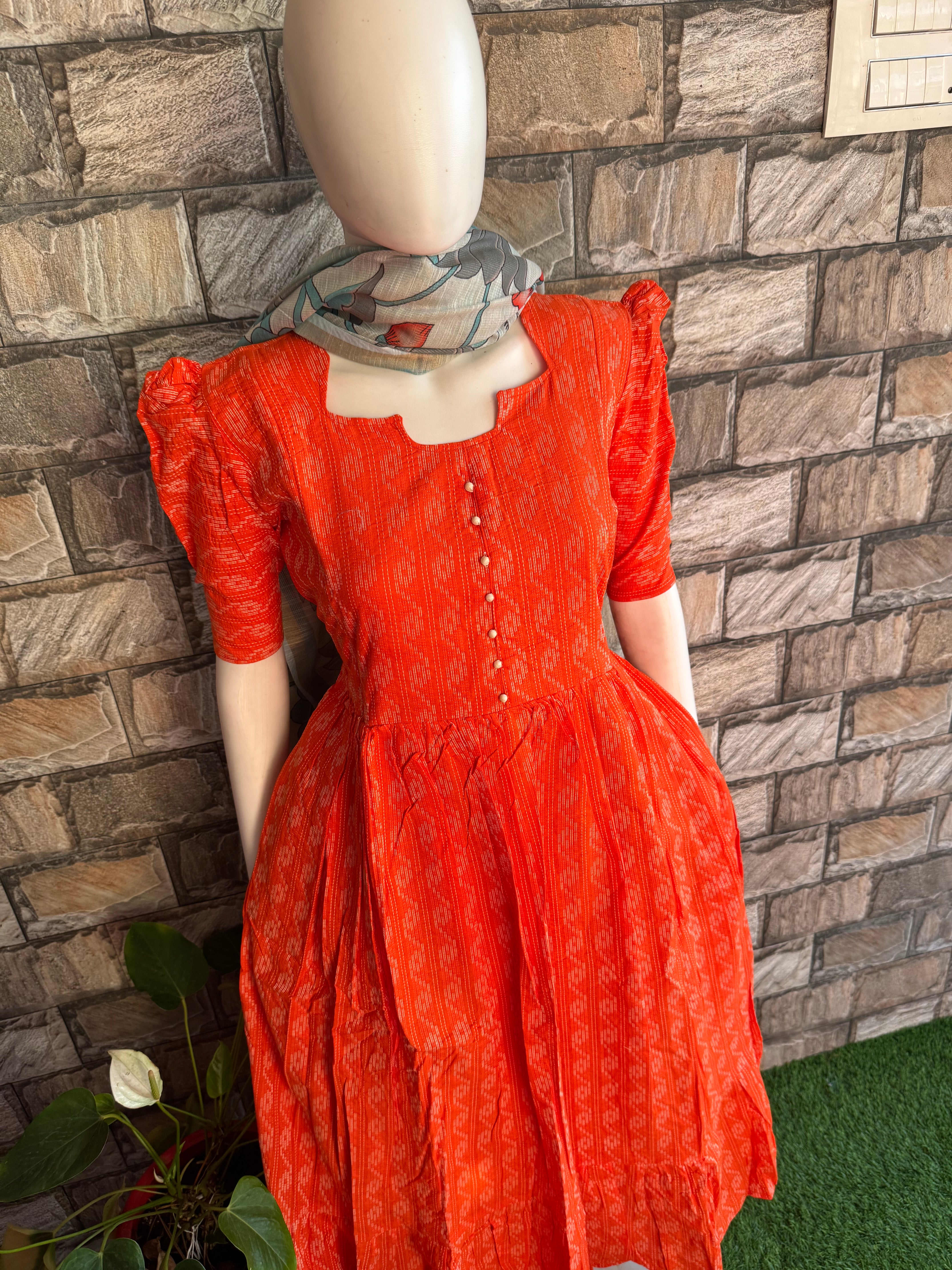 Fanta orange  soft Kanta cotton Maternity maxi