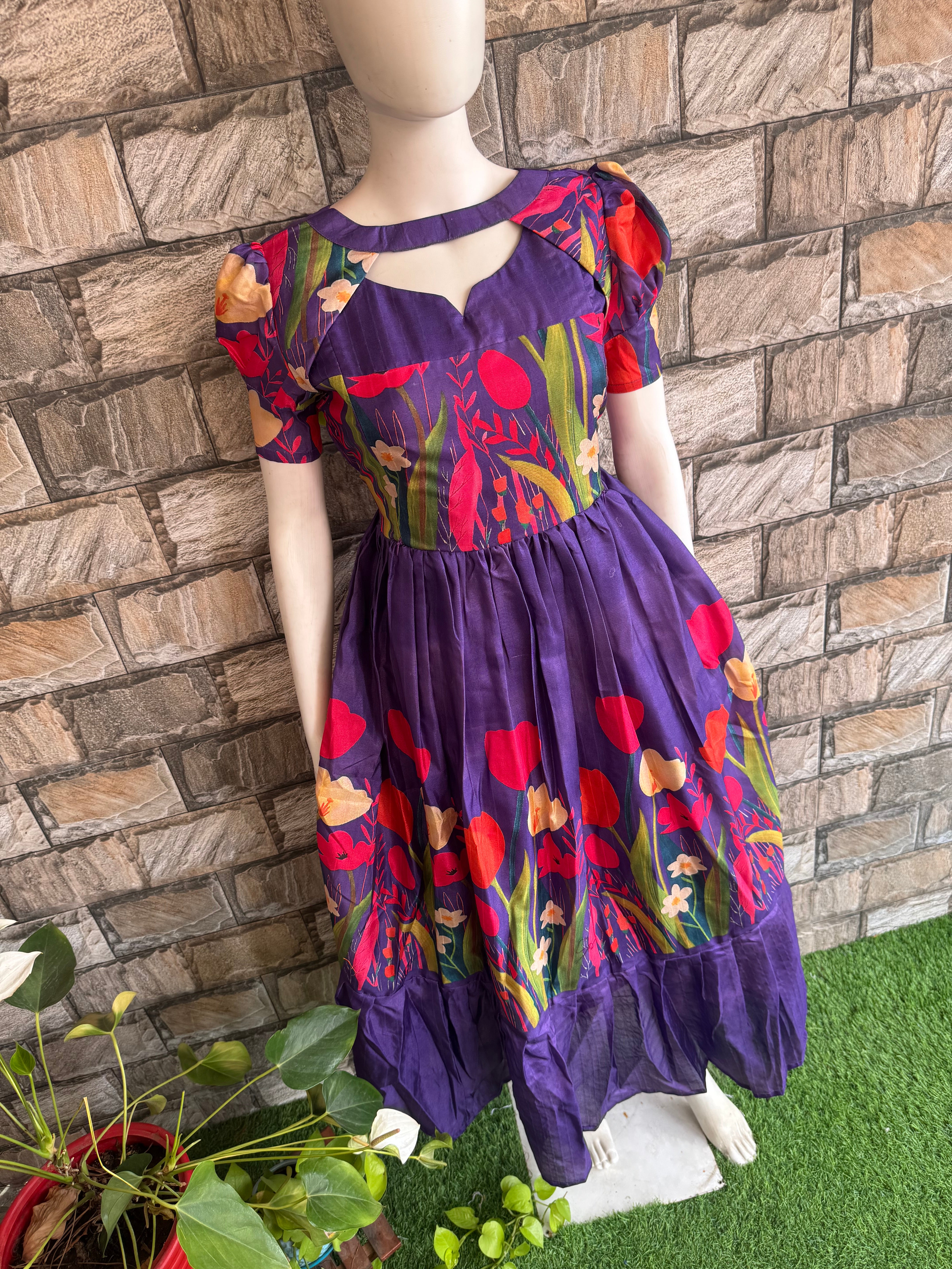 Chanderi Fabric Maternity maxi