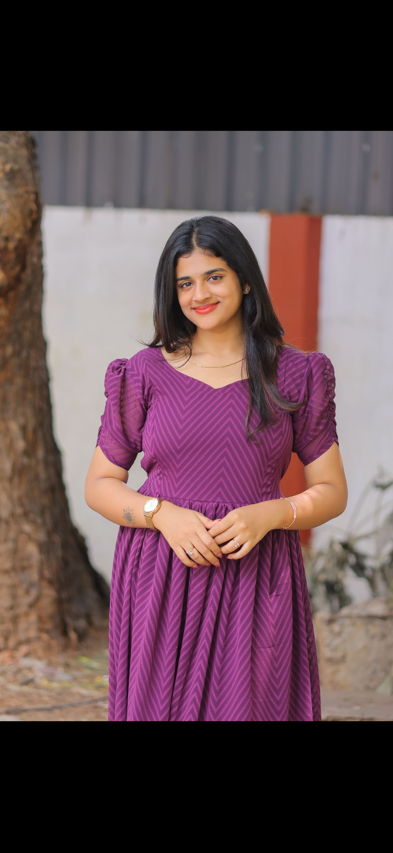 Dobby Brinjal Violet Georgette Maternity Maxi