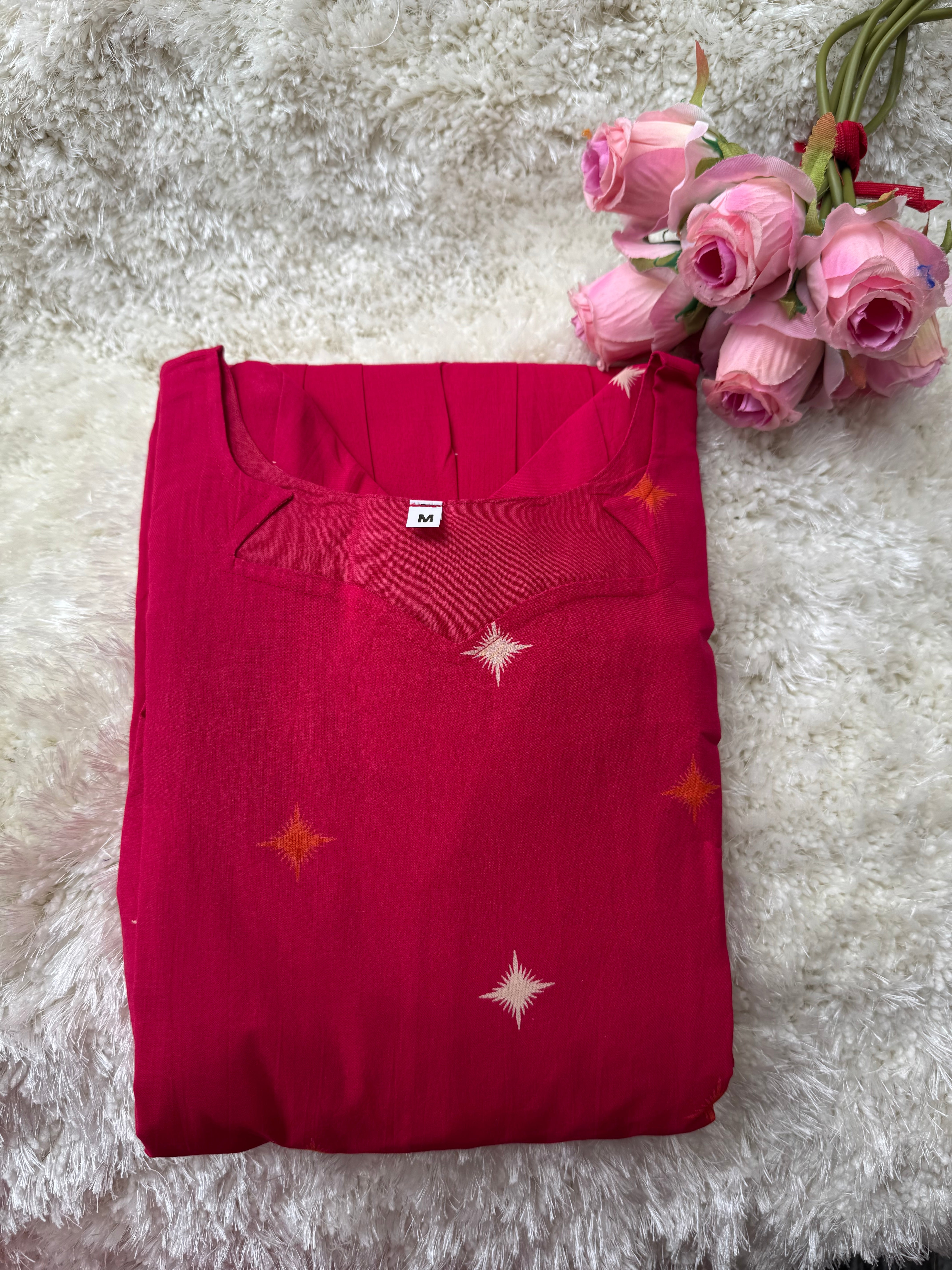 Soft cotton Maternity maxi - Candy Pink