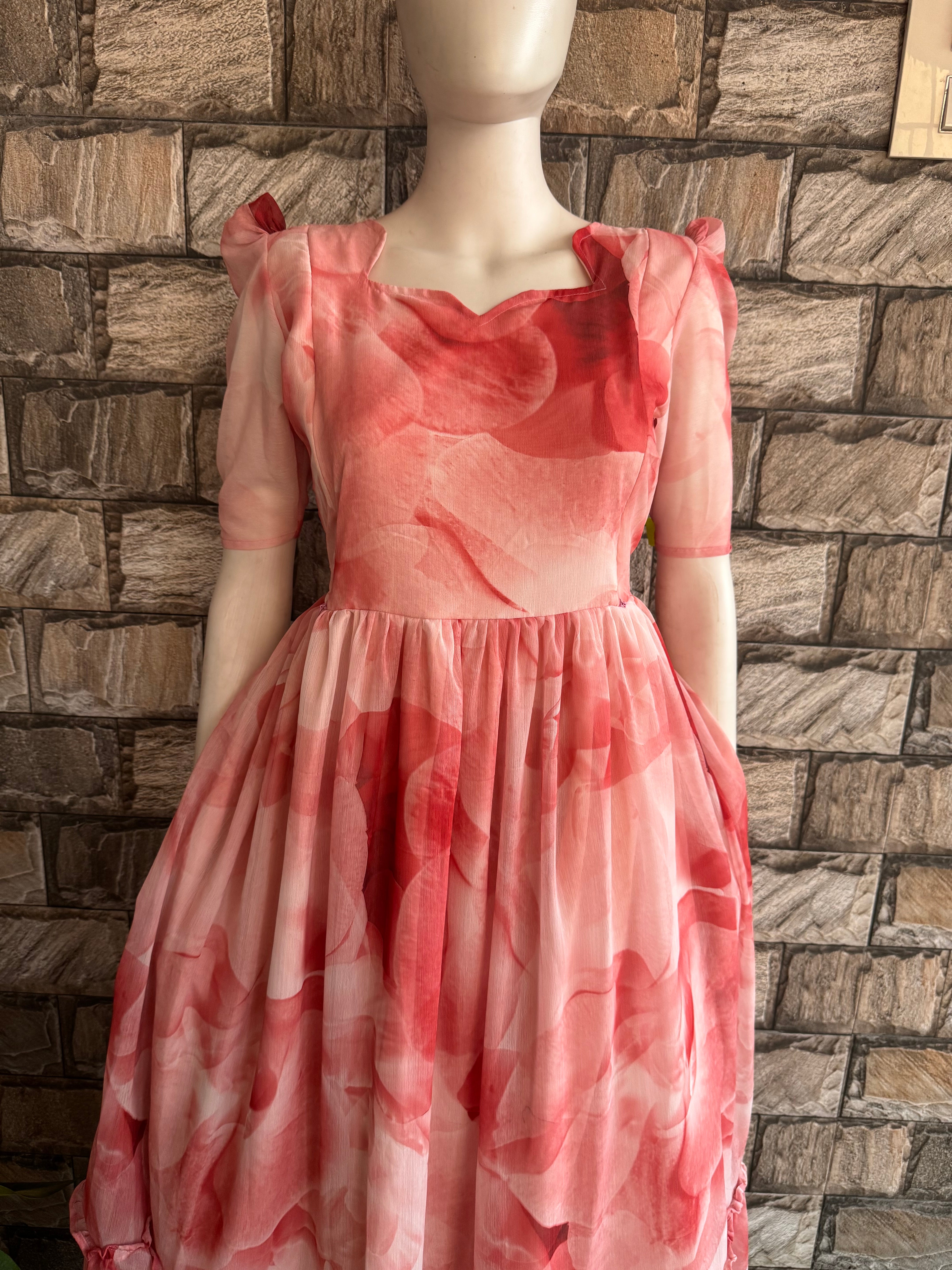 Marble Georgette Maternity Maxi