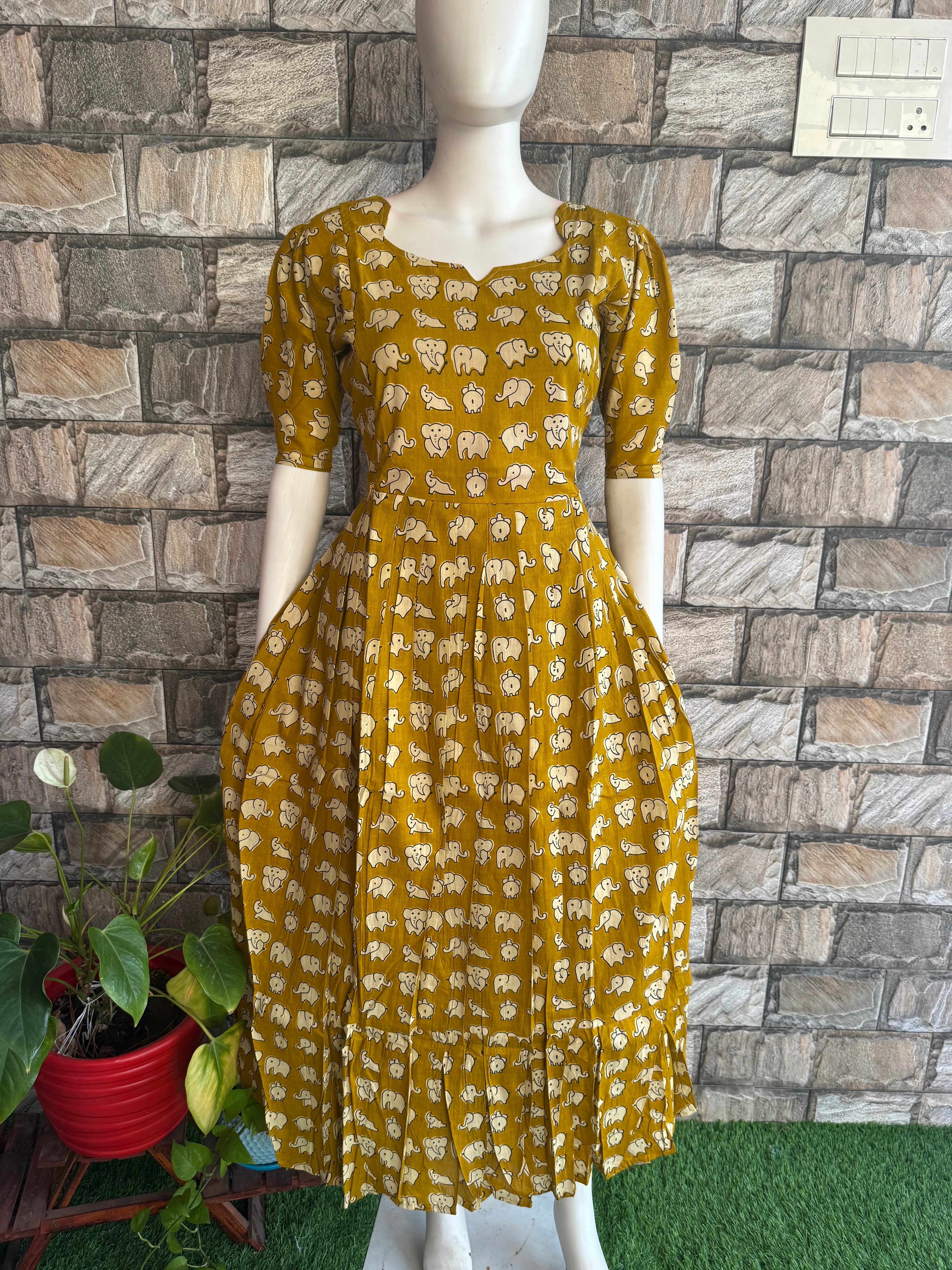 Mild Yellow soft cotton Maternity maxi