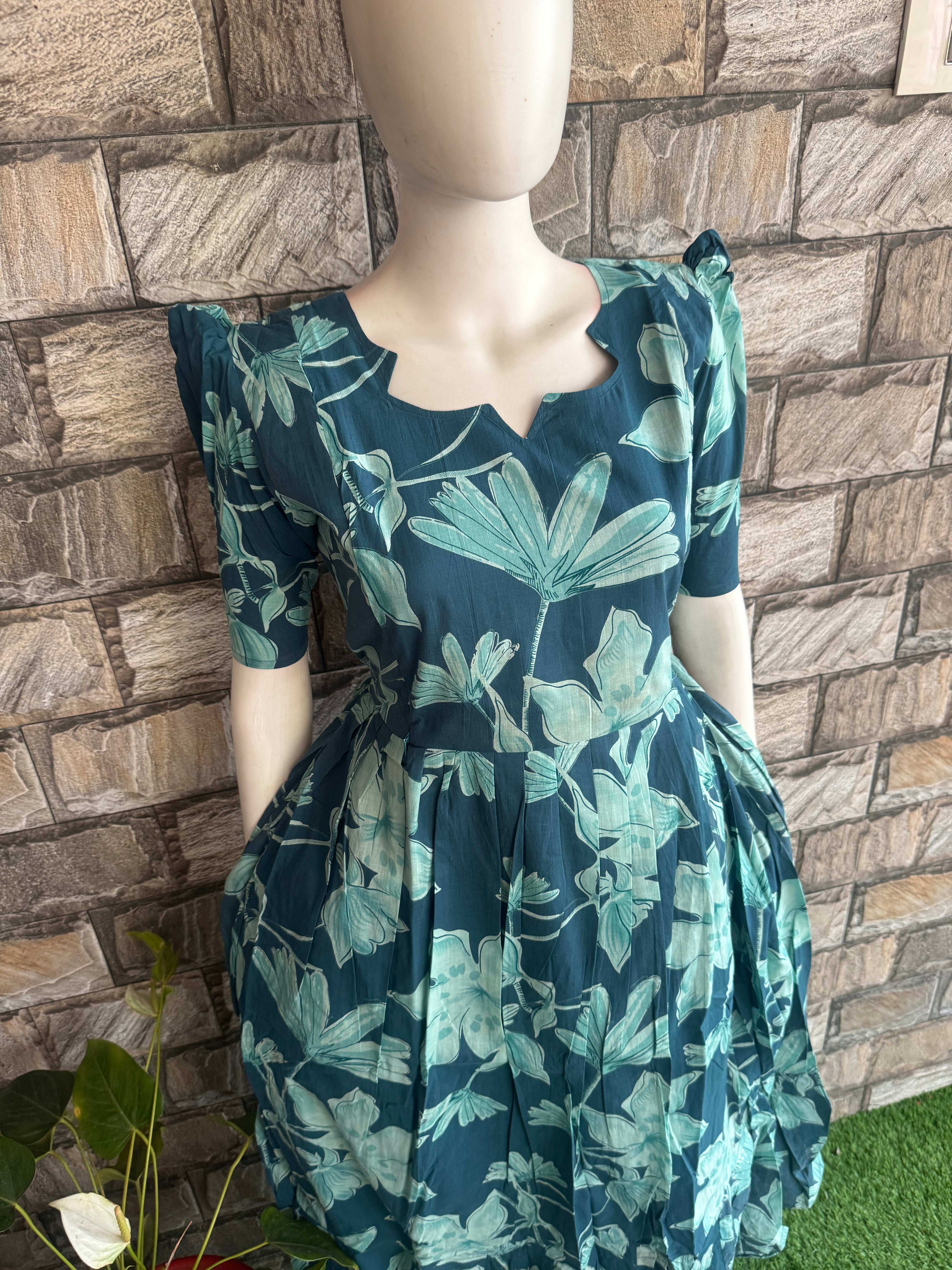 Rama Green soft cotton Maternity maxi