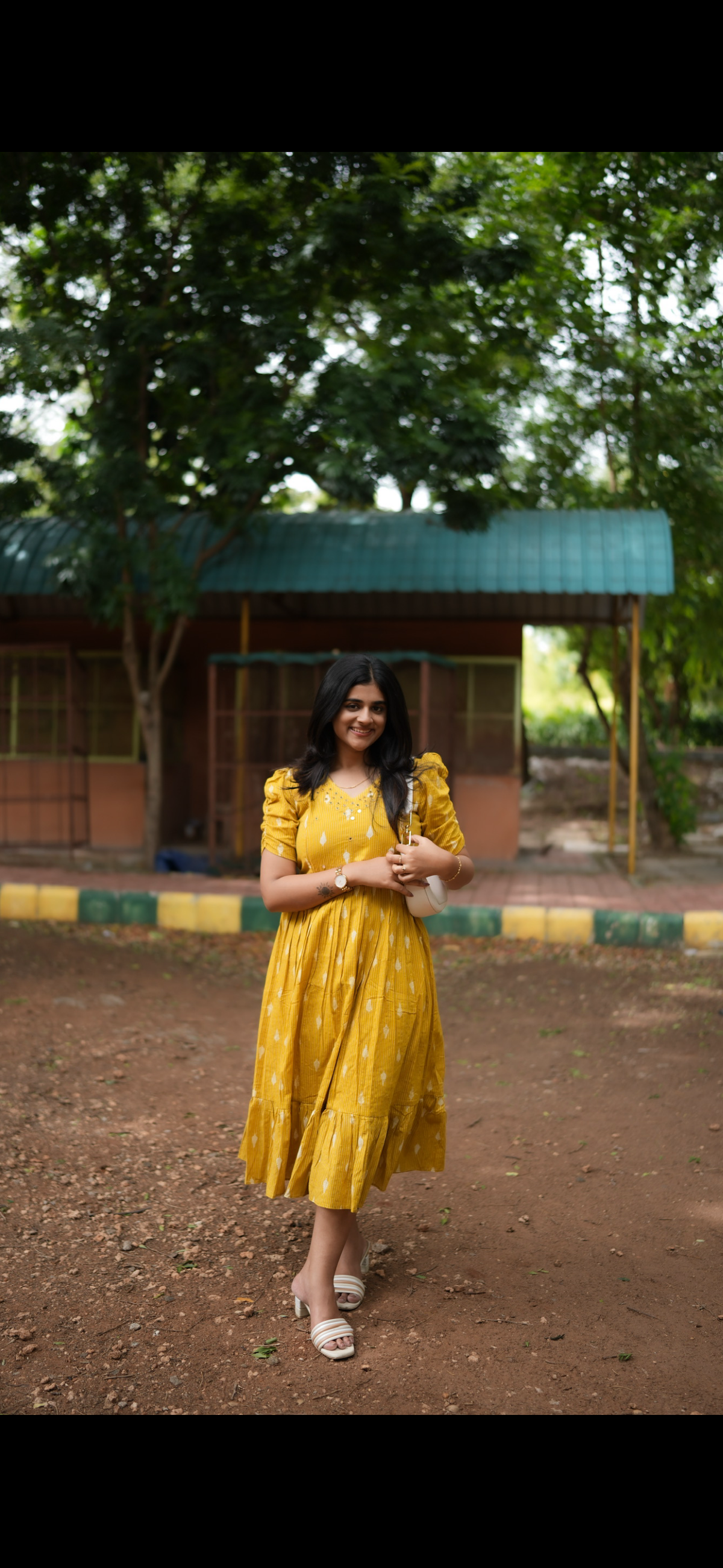 Soft kanta cotton Maternity Feeding Maxi - neck mirror work