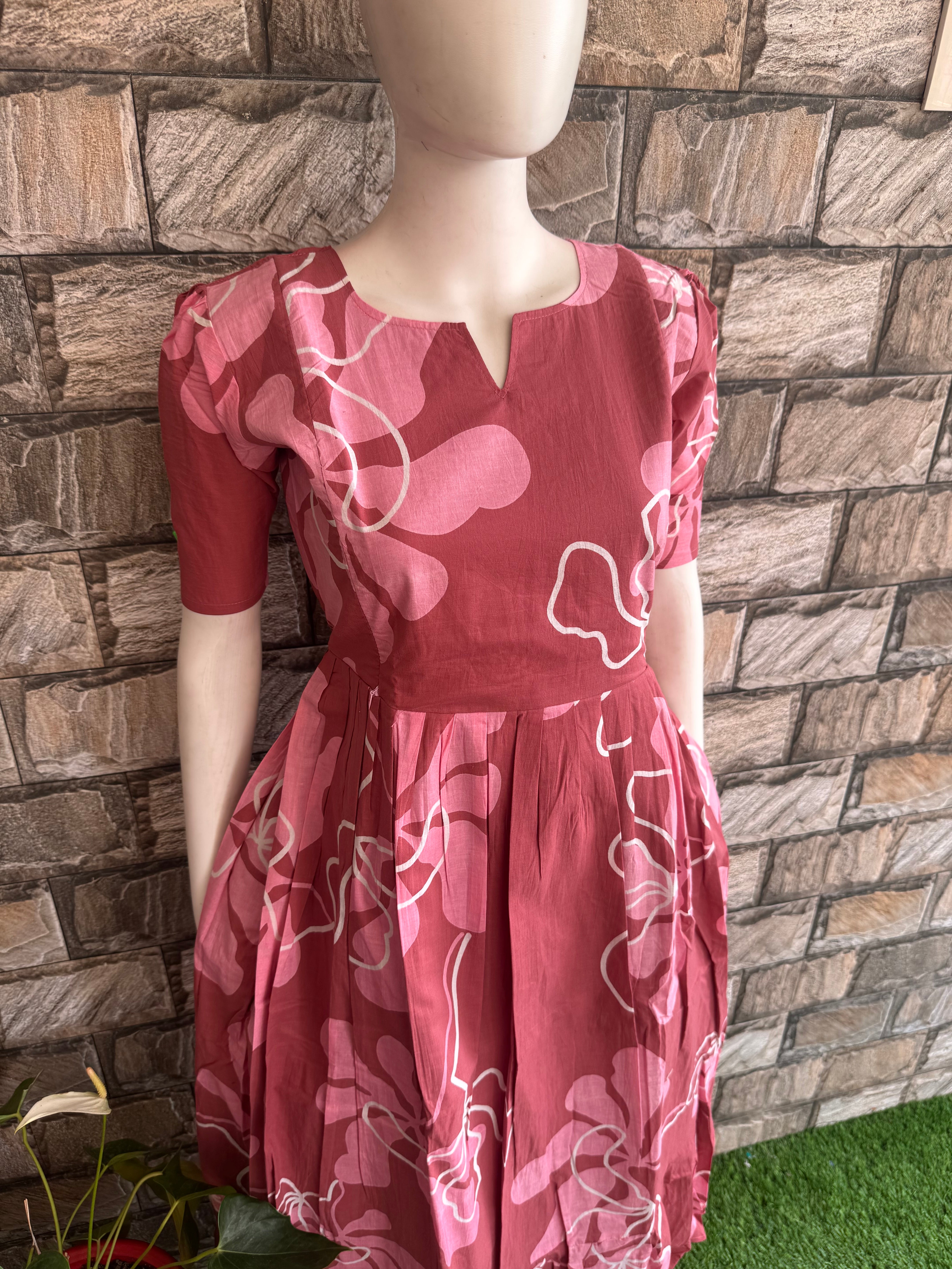 Brown pale onion shade   soft cotton Maternity maxi