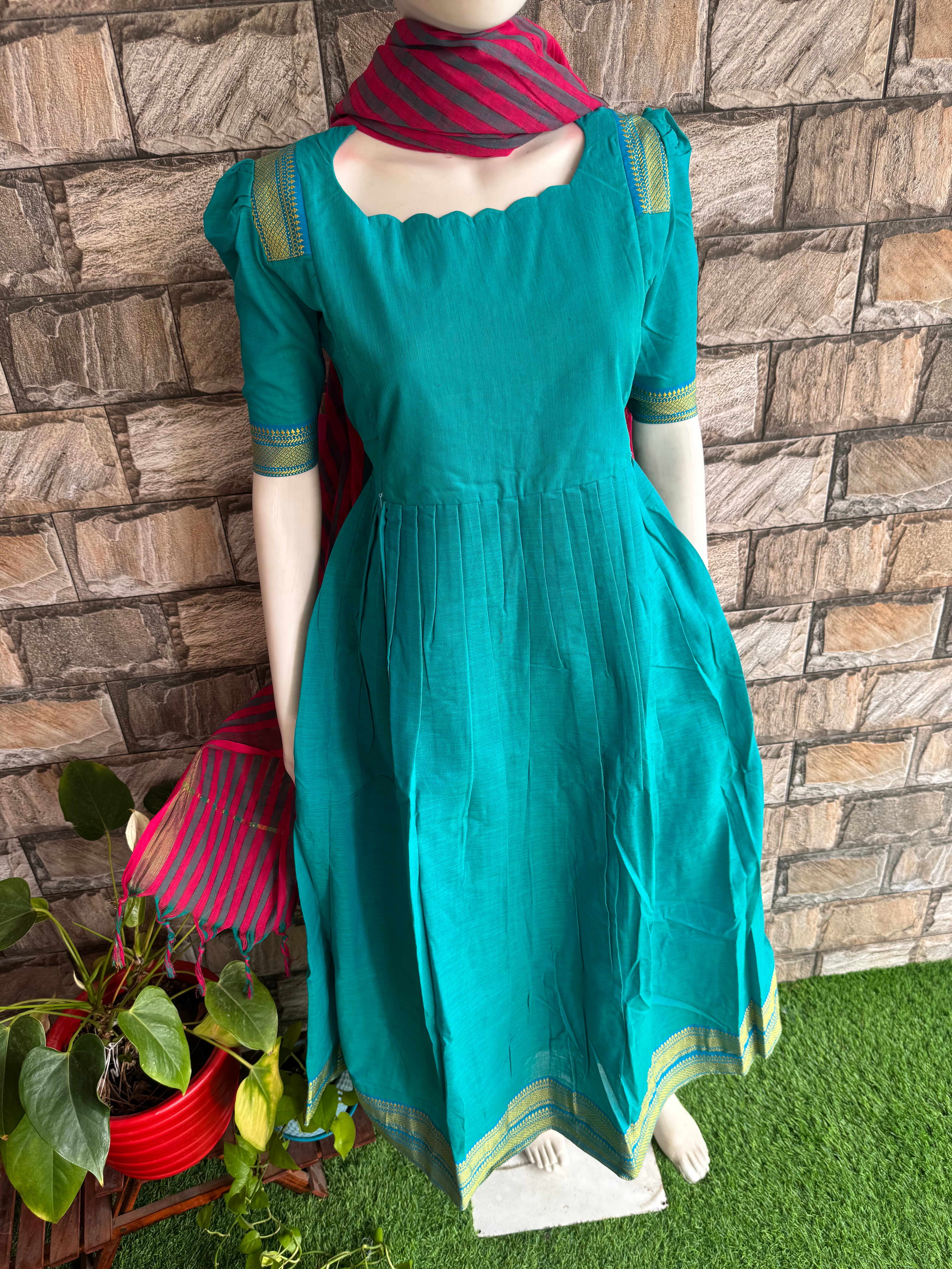 Maternity maxi Handloom cotton Best price Sky blue
