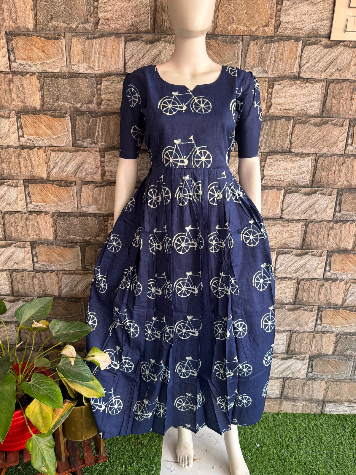 Soft cotton Maternity Feeding maxi Indigo