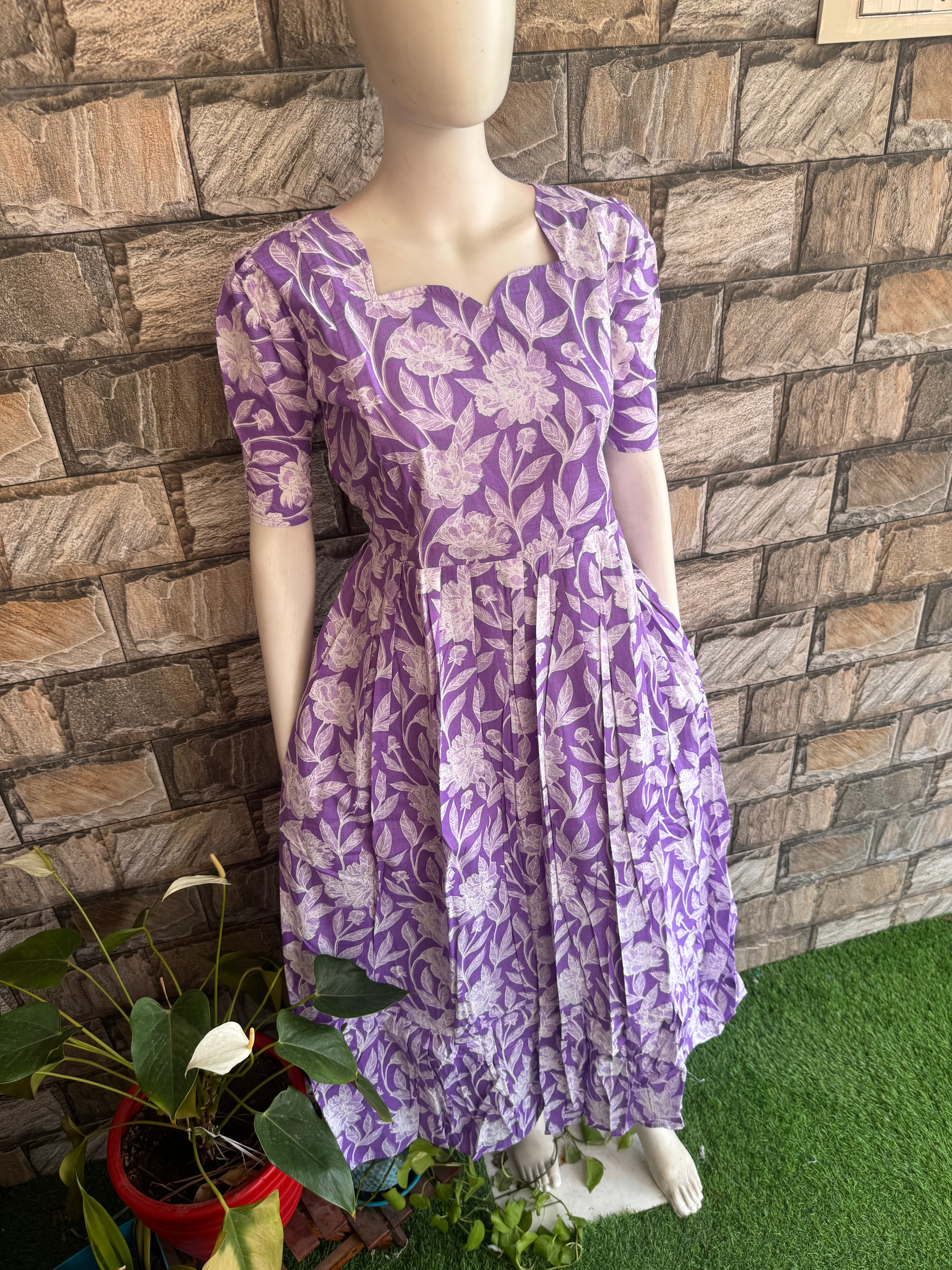 Lilac  soft cotton Maternity maxi