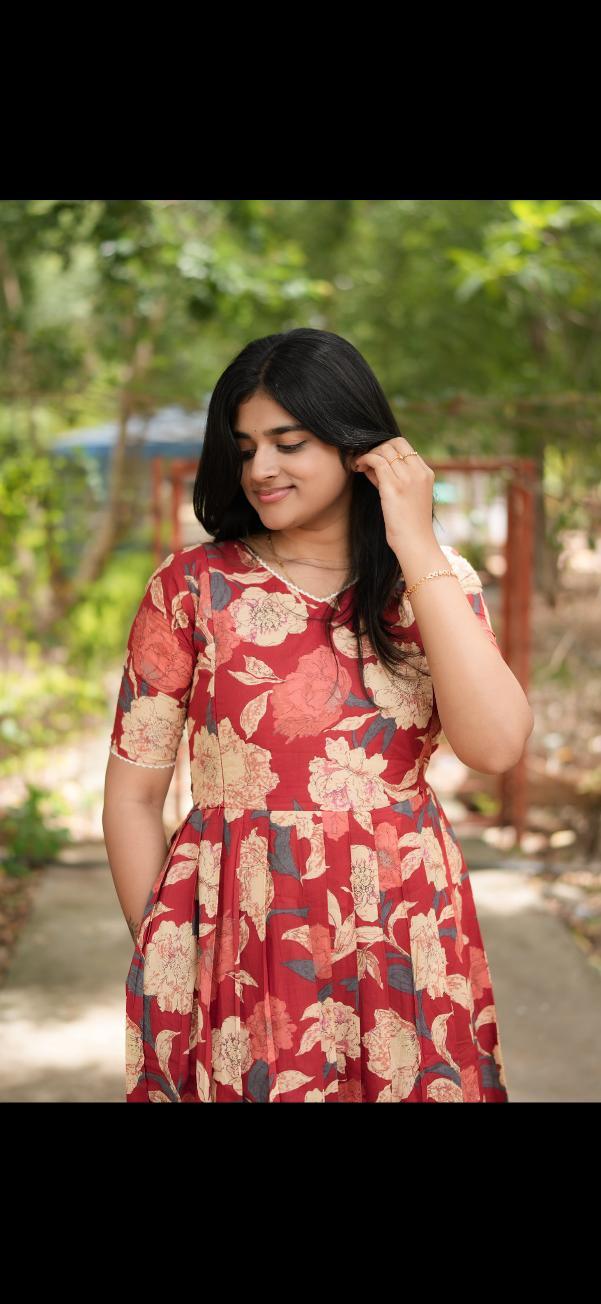 Soft cotton Maternity Feeding Maxi Hibiscus
