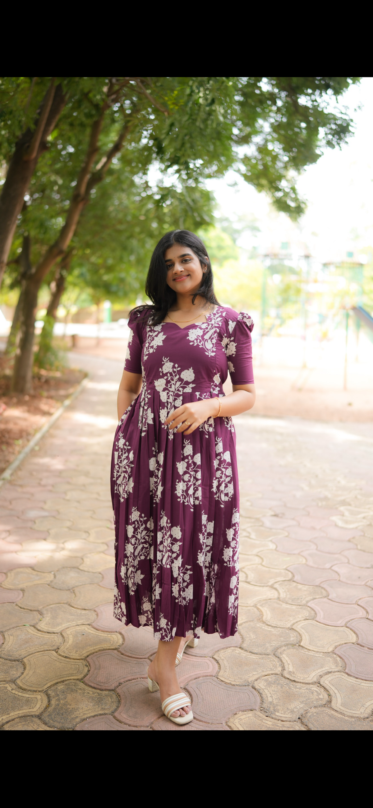 Soft cotton Maternity Feeding Maxi wine shade