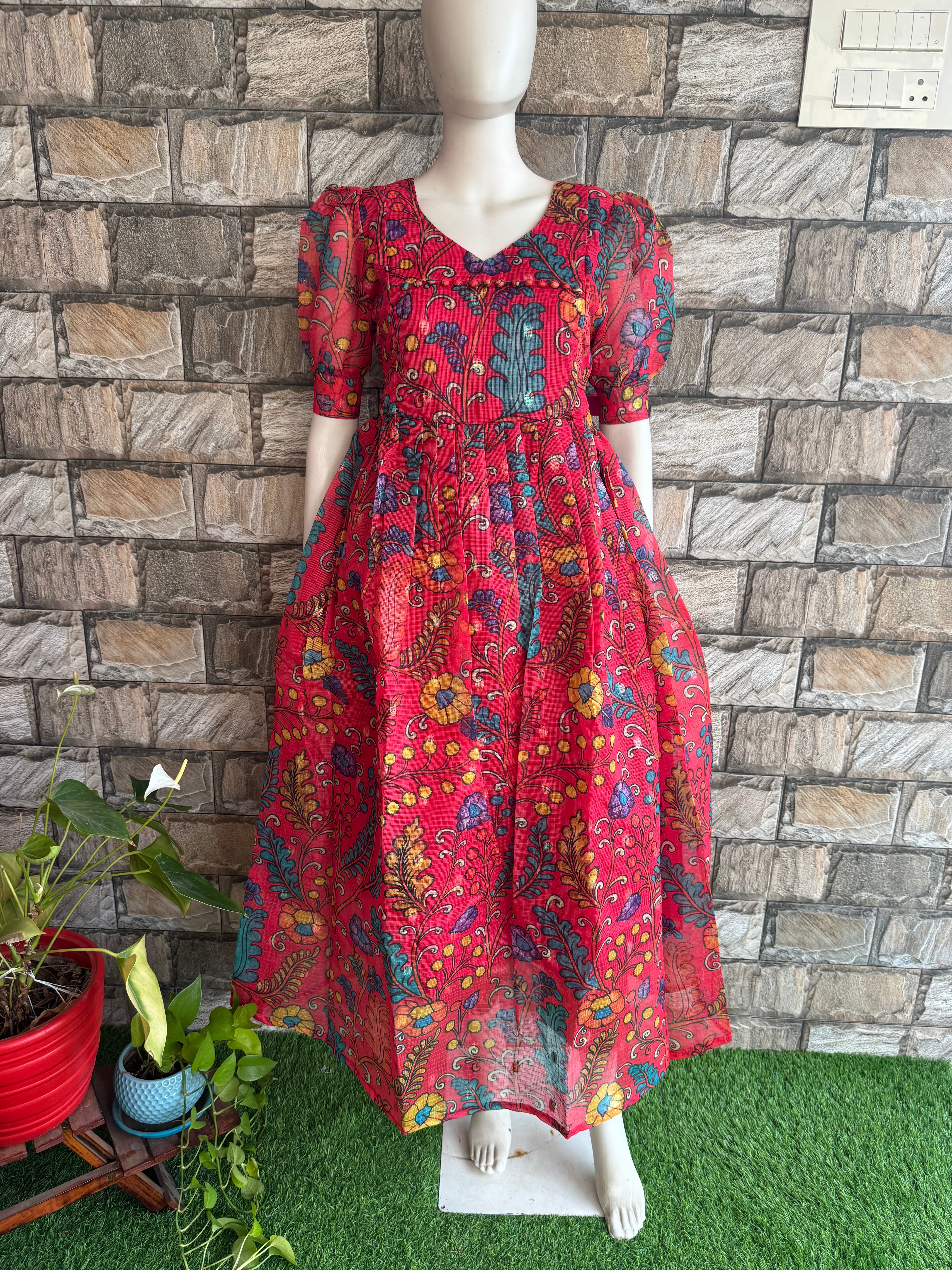 Kota Soft fabric Maternity maxi Reddish Peach