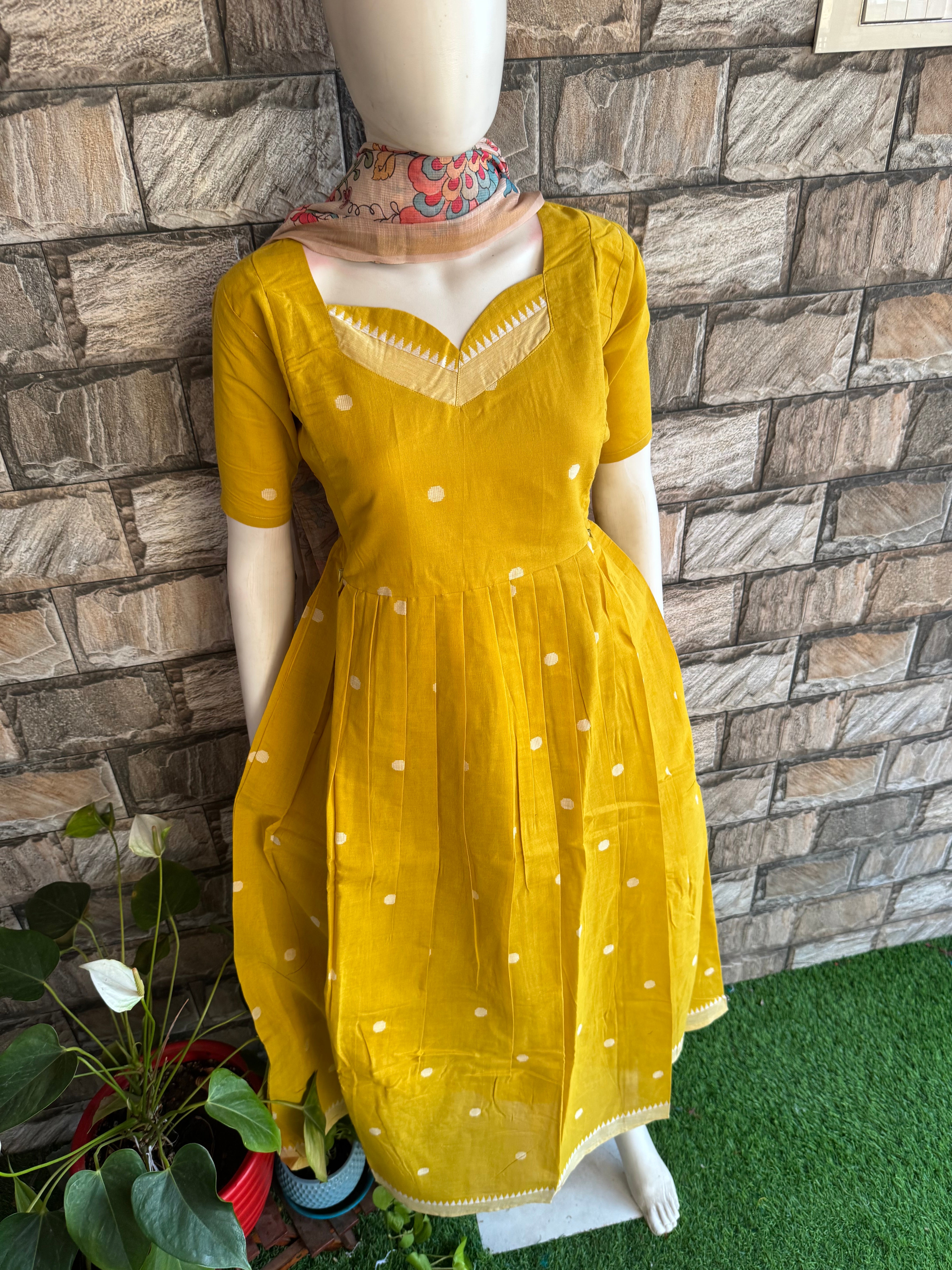 Maternity maxi Handloom cotton Best price Mango yellow