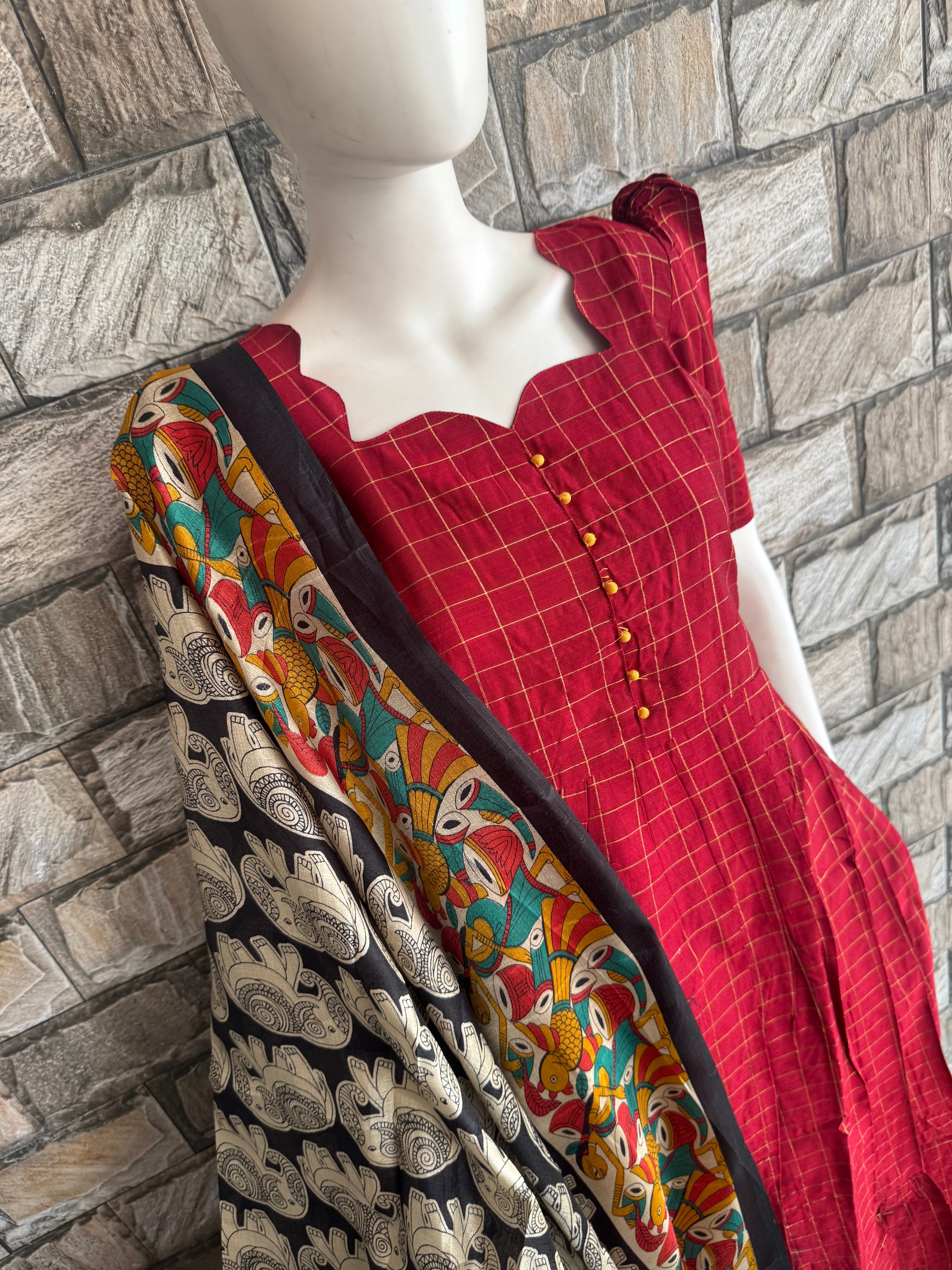 Black poly khadhi dupatta