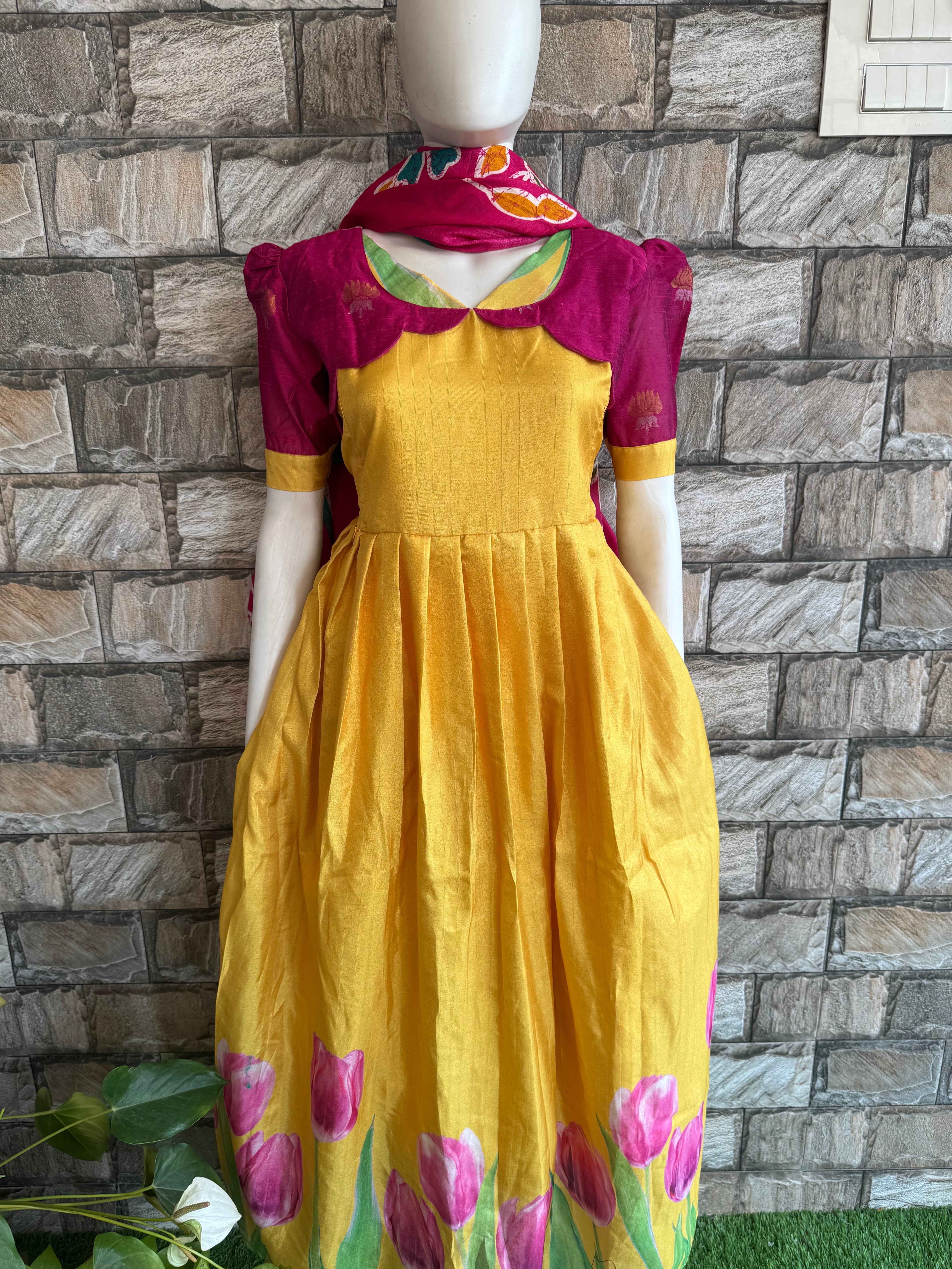 Chanderi Fabric Maternity maxi #sale