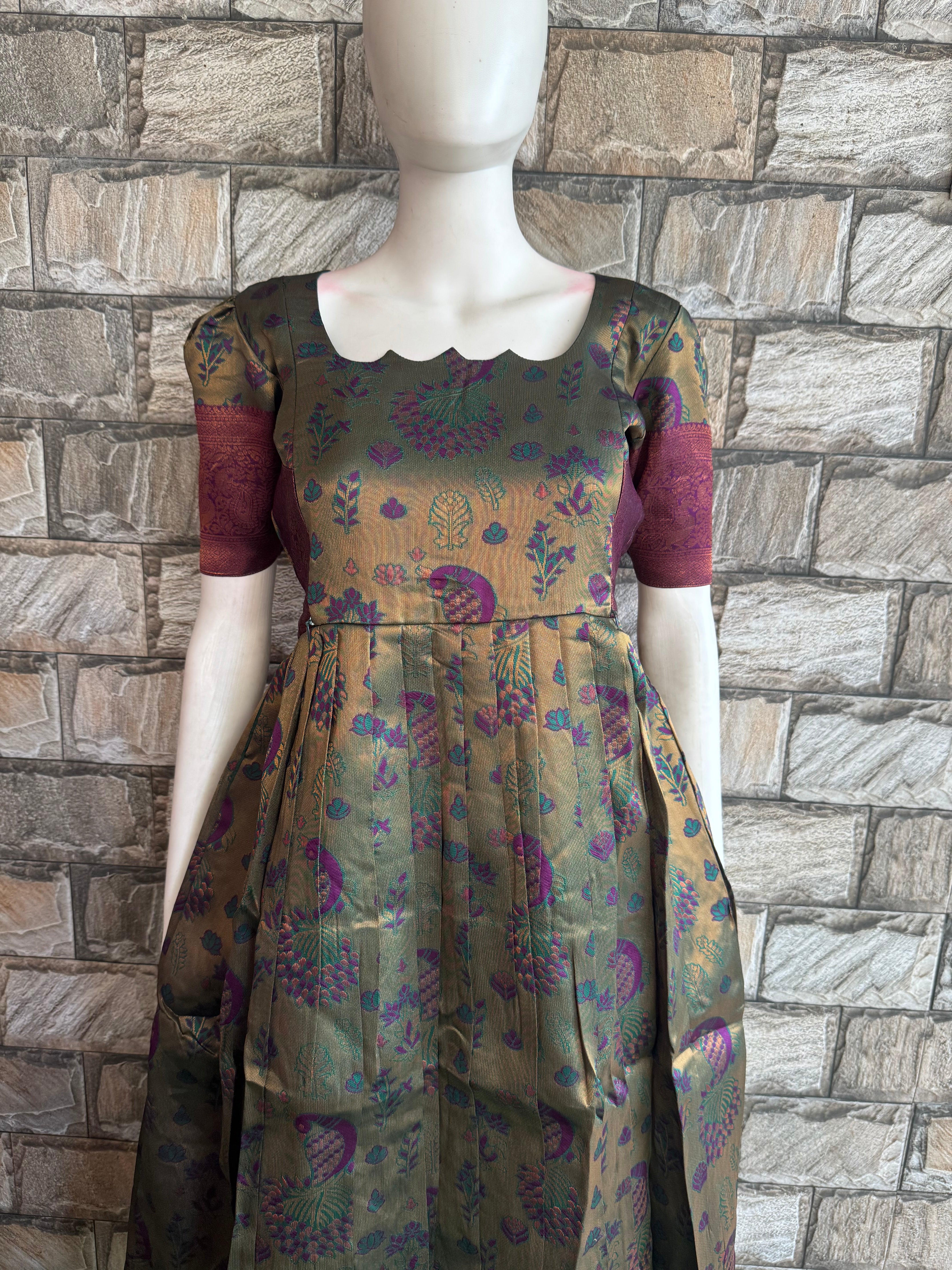 Festive wear Maternity Banarasi silk maxi
