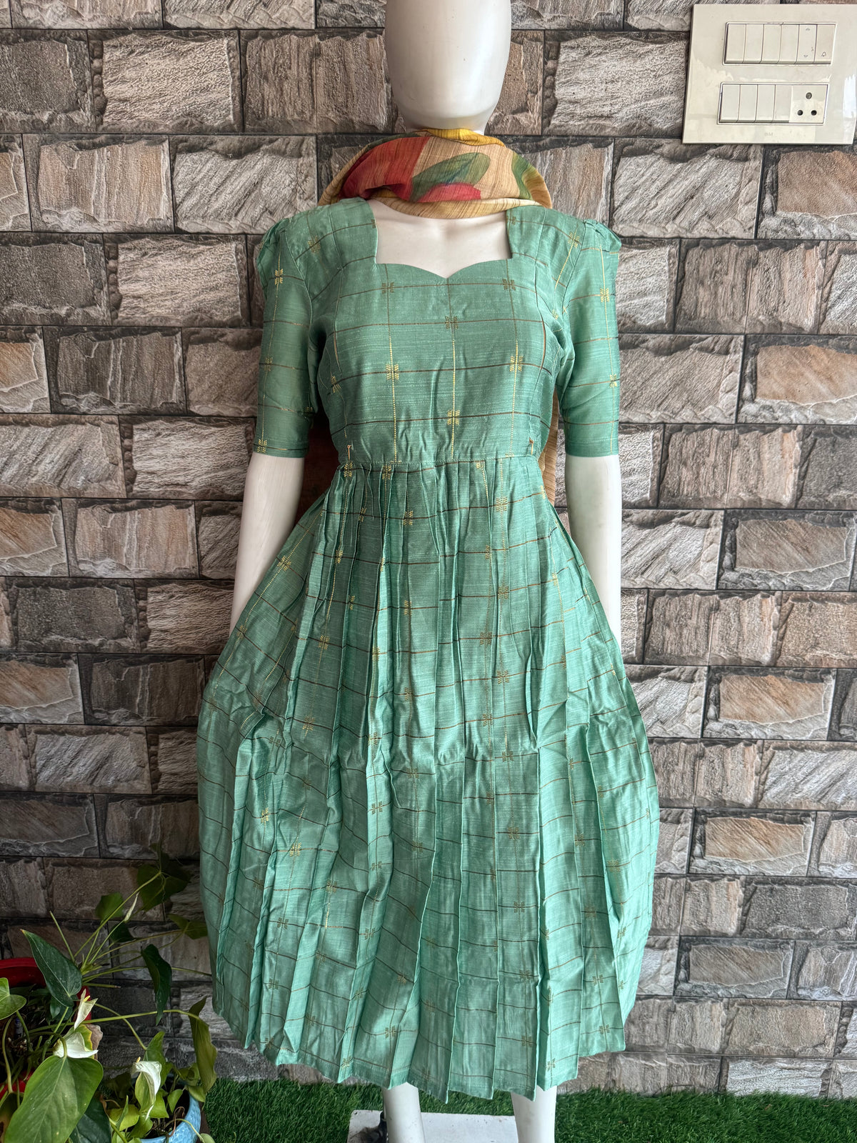 Raw silk Maternity Feeding maxi Budget launch Including dupatta