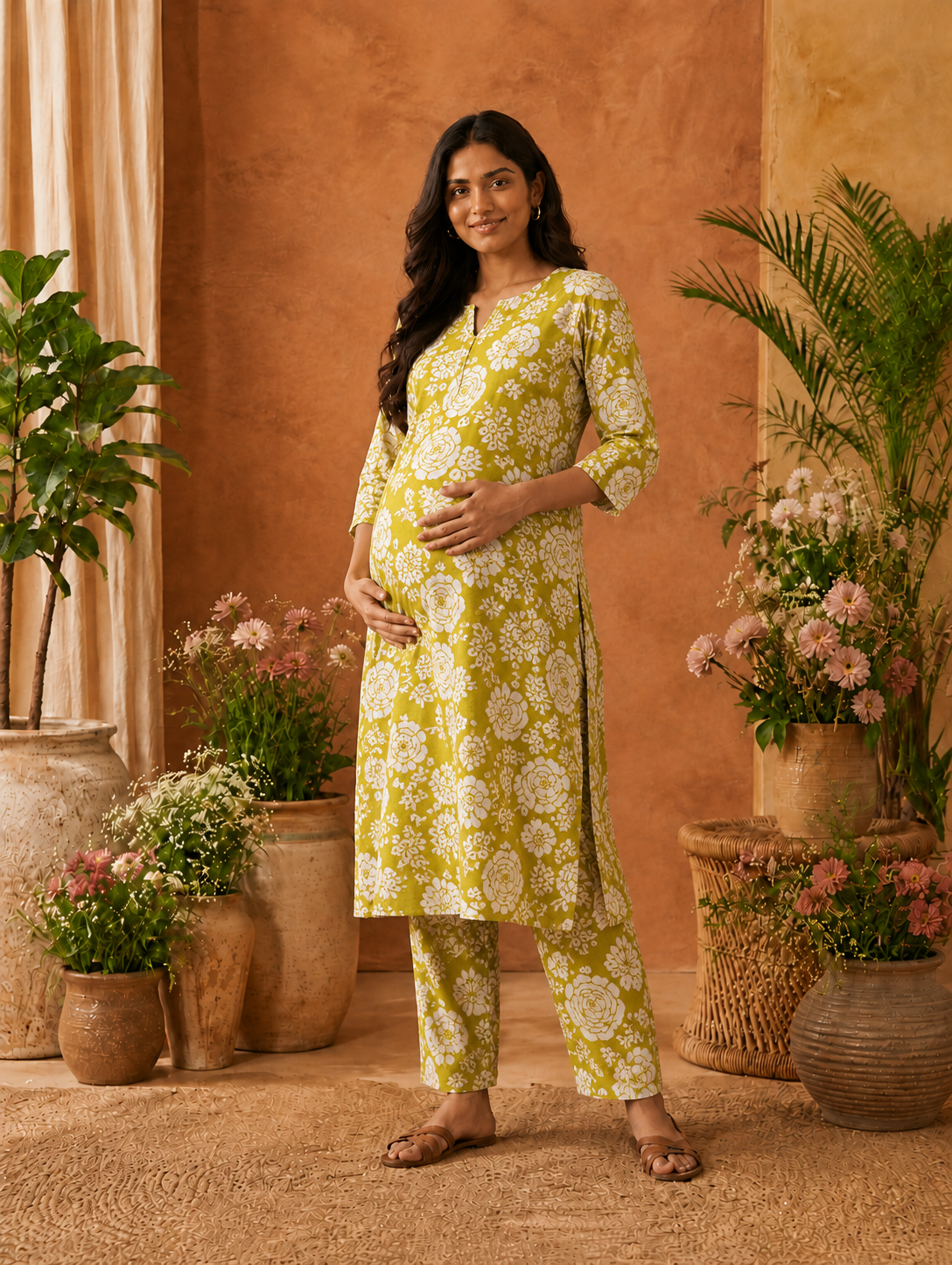 Parrot Green Co ord Set Top +Pant