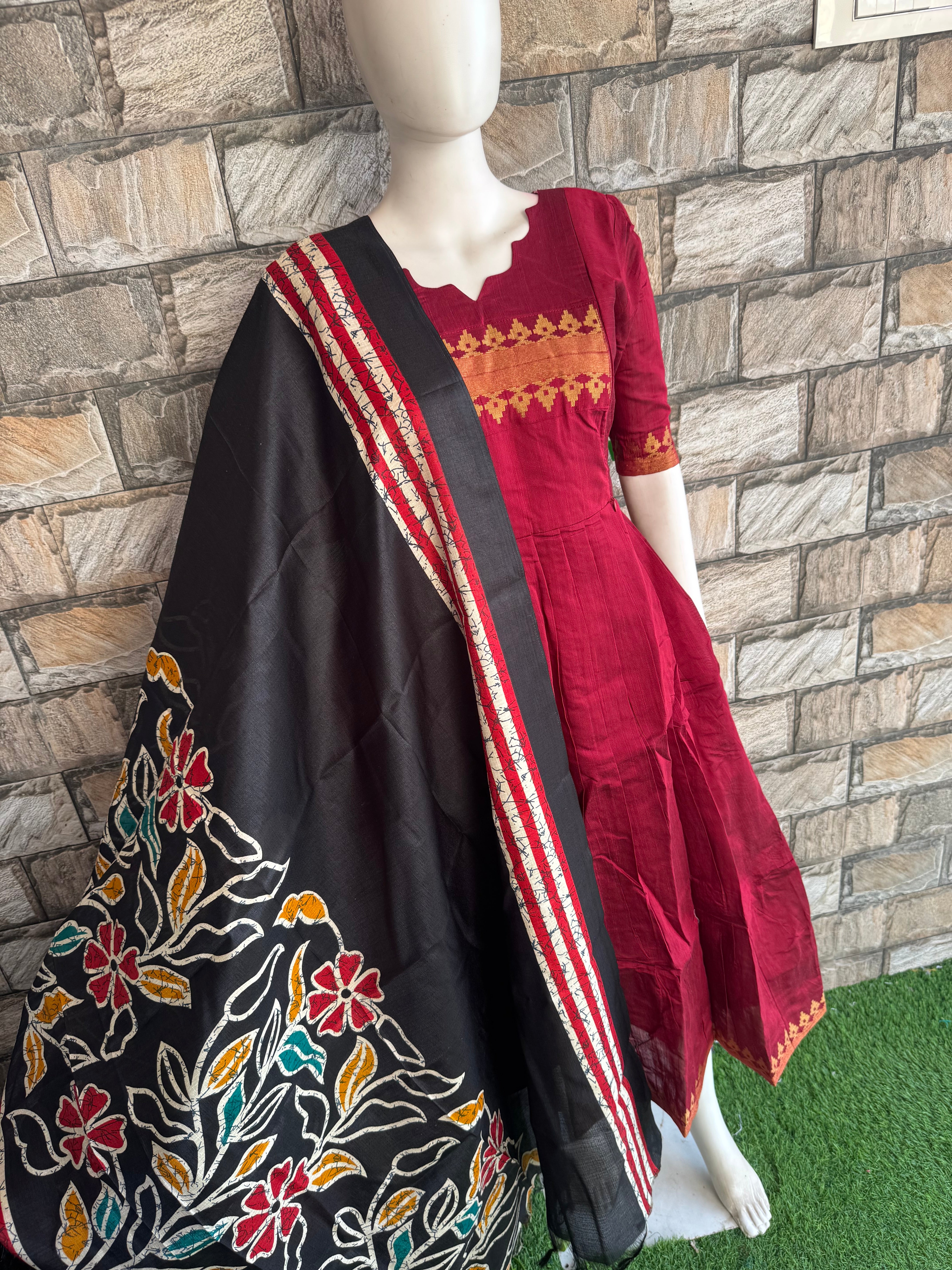 Black Poly khadhi dupatta