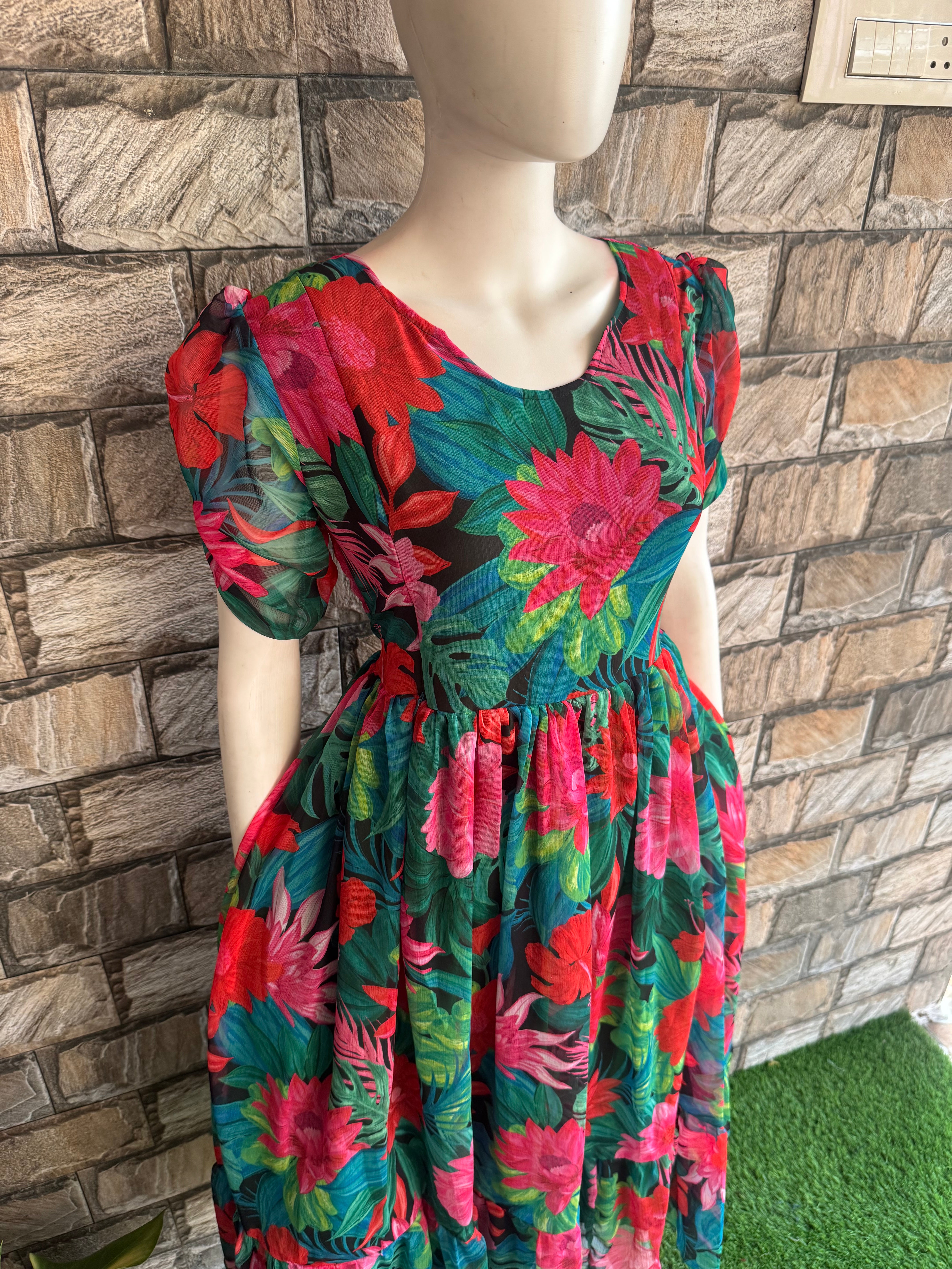 Lotus Georgette Maternity Maxi