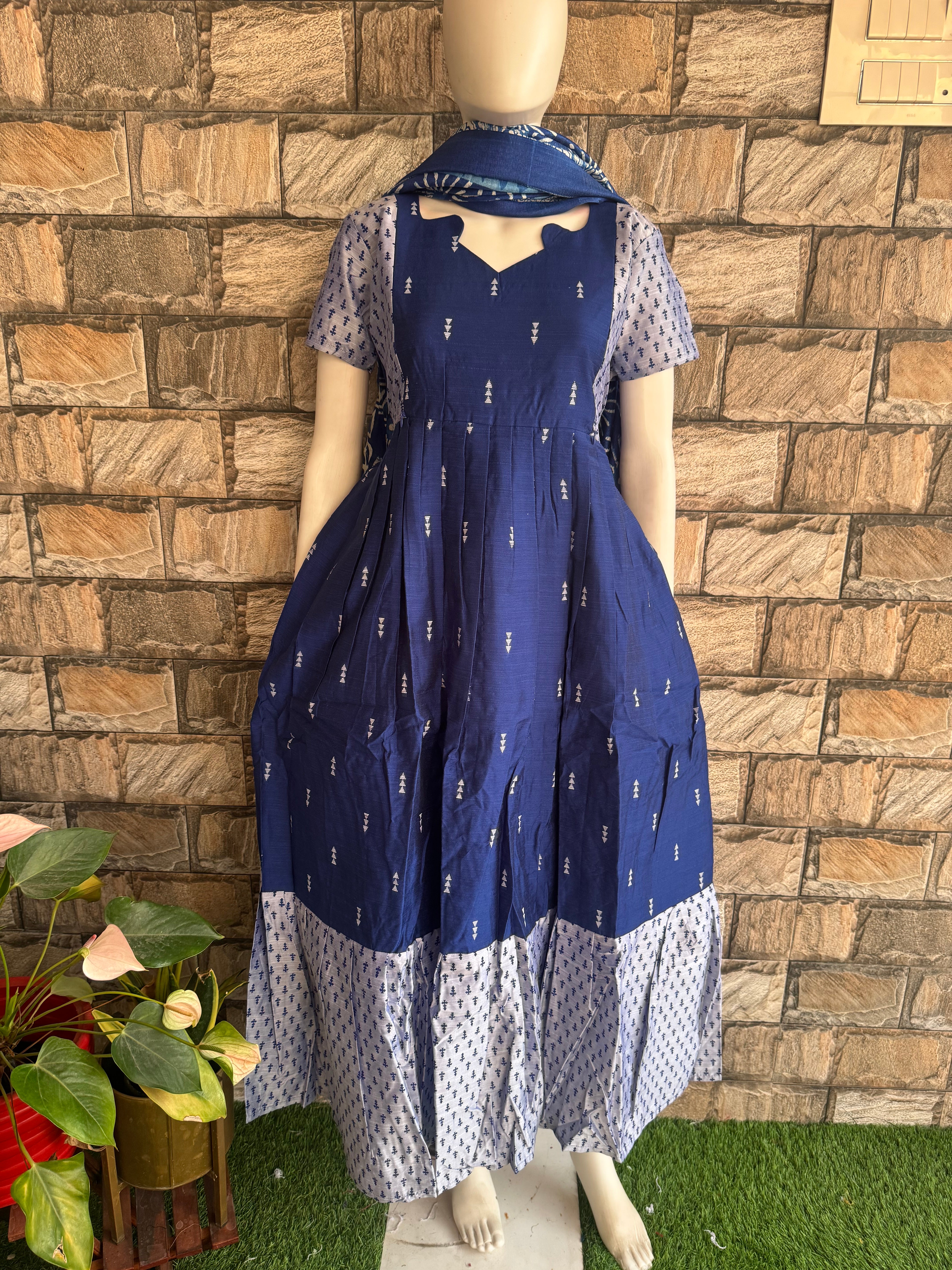 Ujala blue Raw silk Maternity Maxi