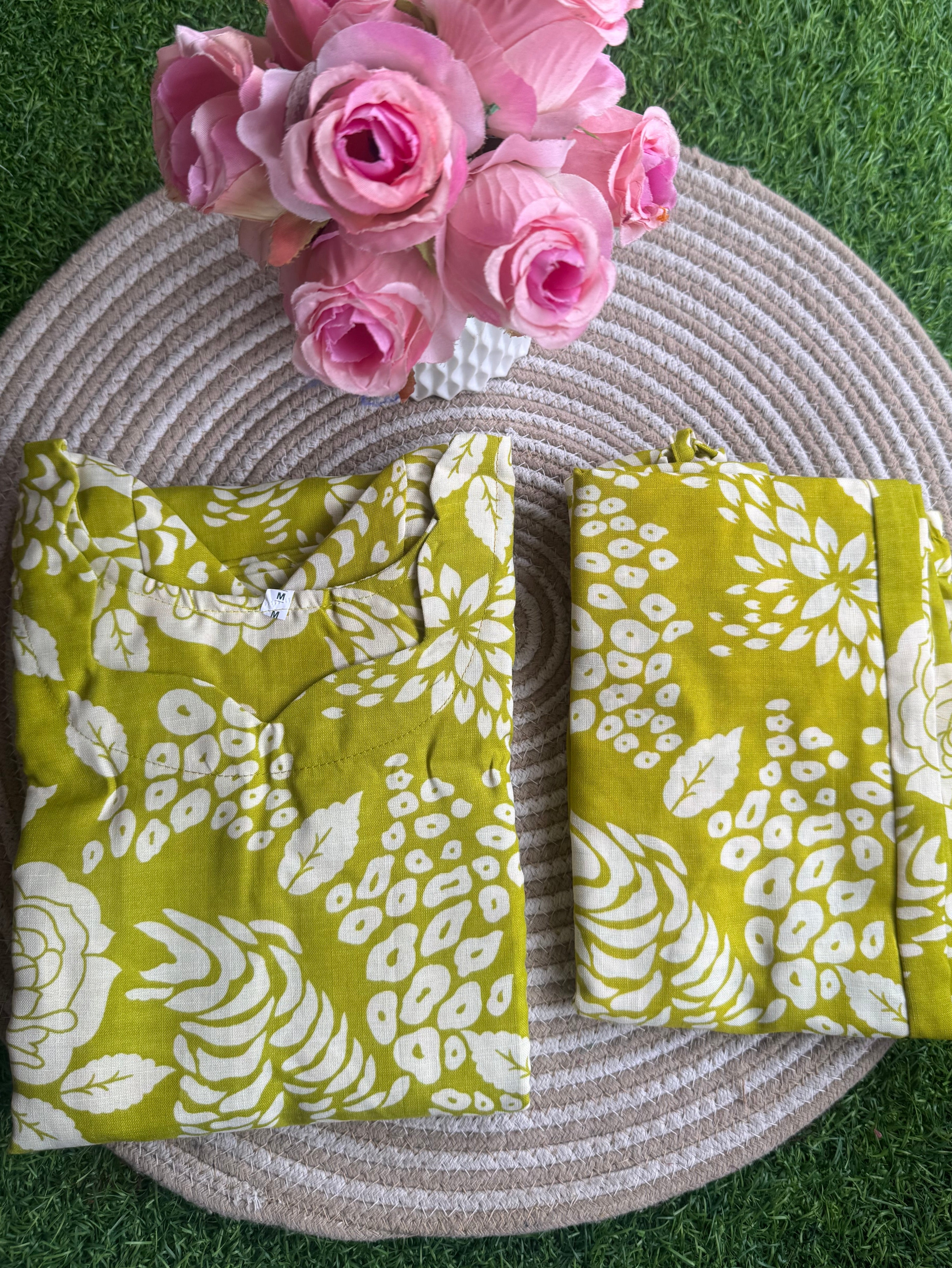 Parrot Green Co ord Set Top +Pant