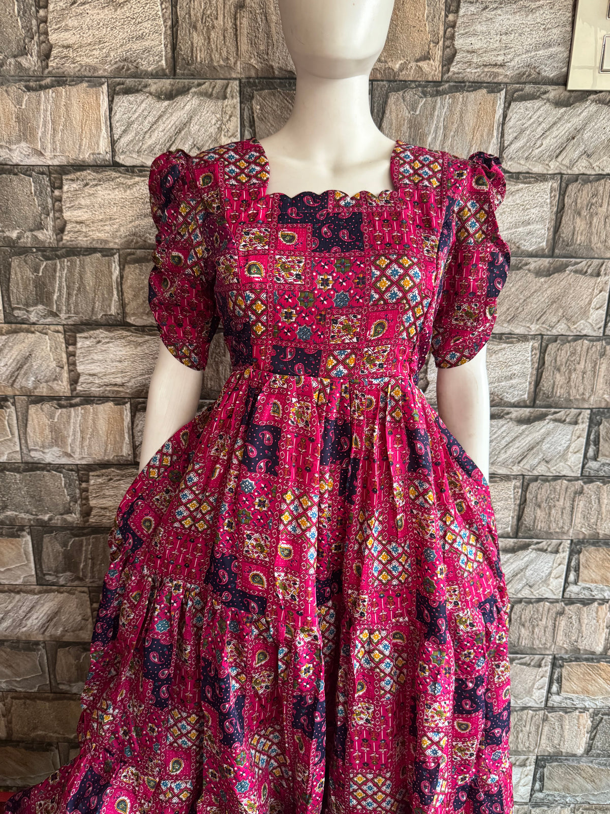 Delta crepe Maternity Feeding maxi Magenta rose