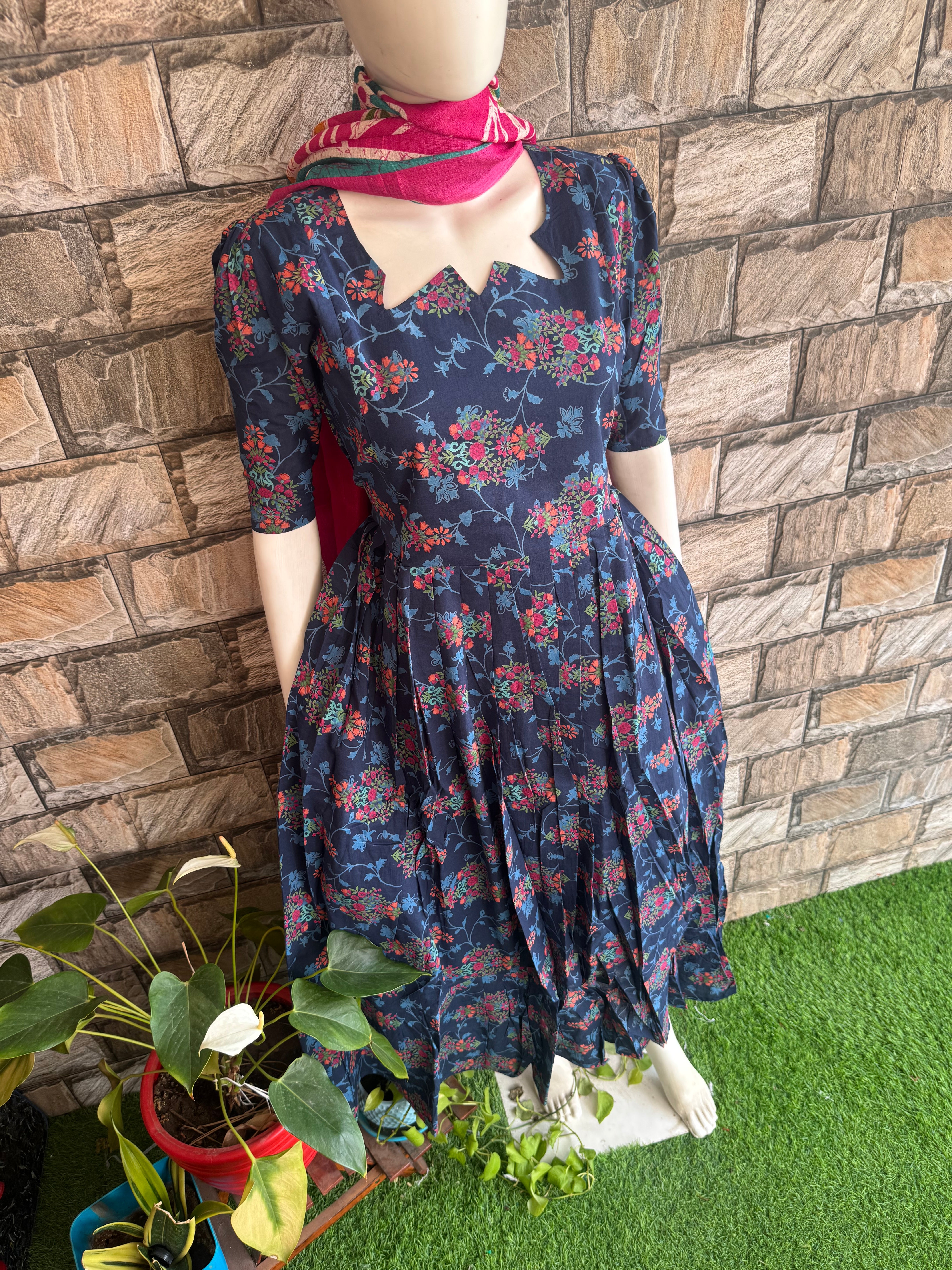 Bluey floral shade   soft cotton Maternity maxi