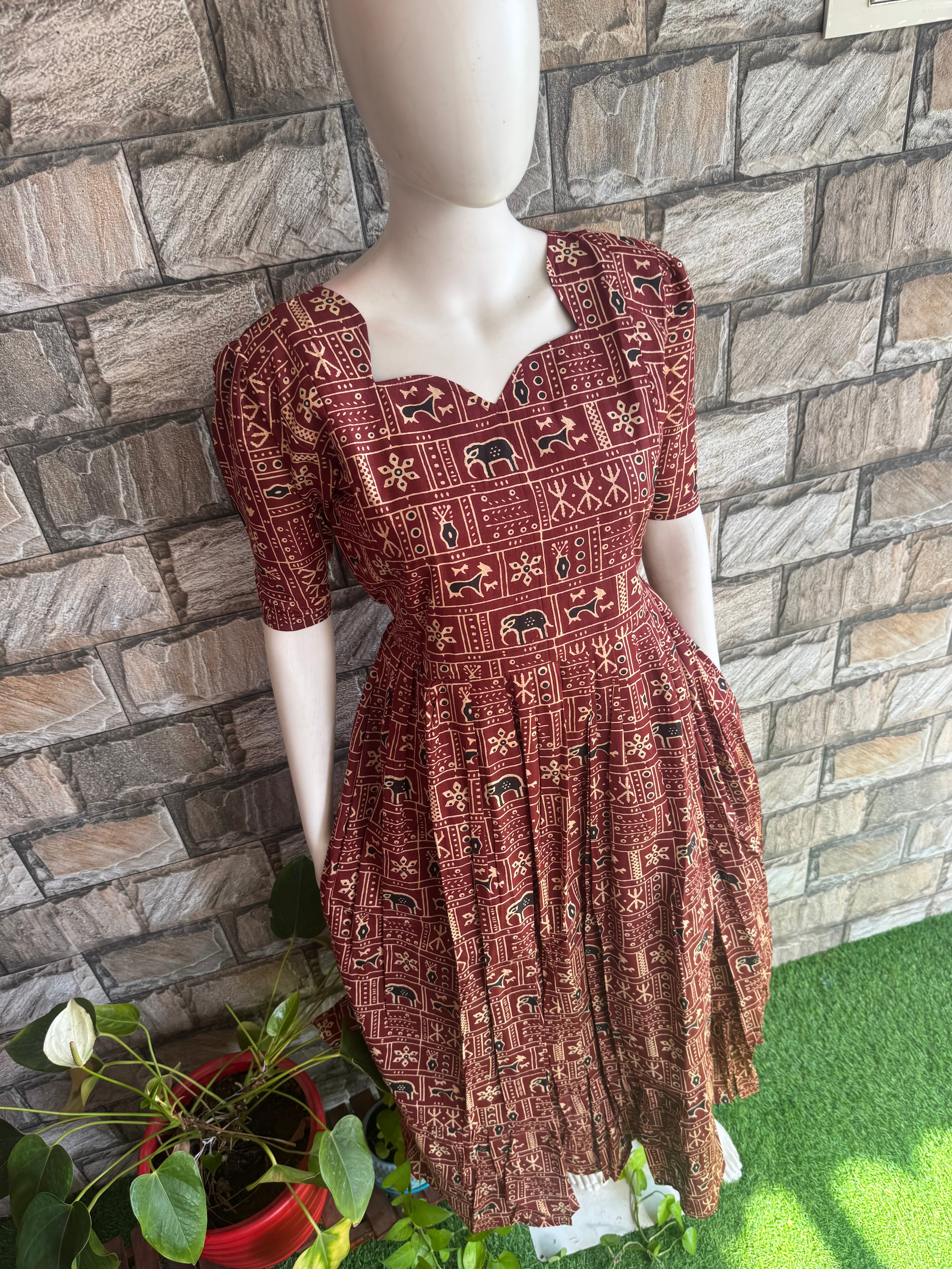 Tribal print  soft cotton Maternity maxi