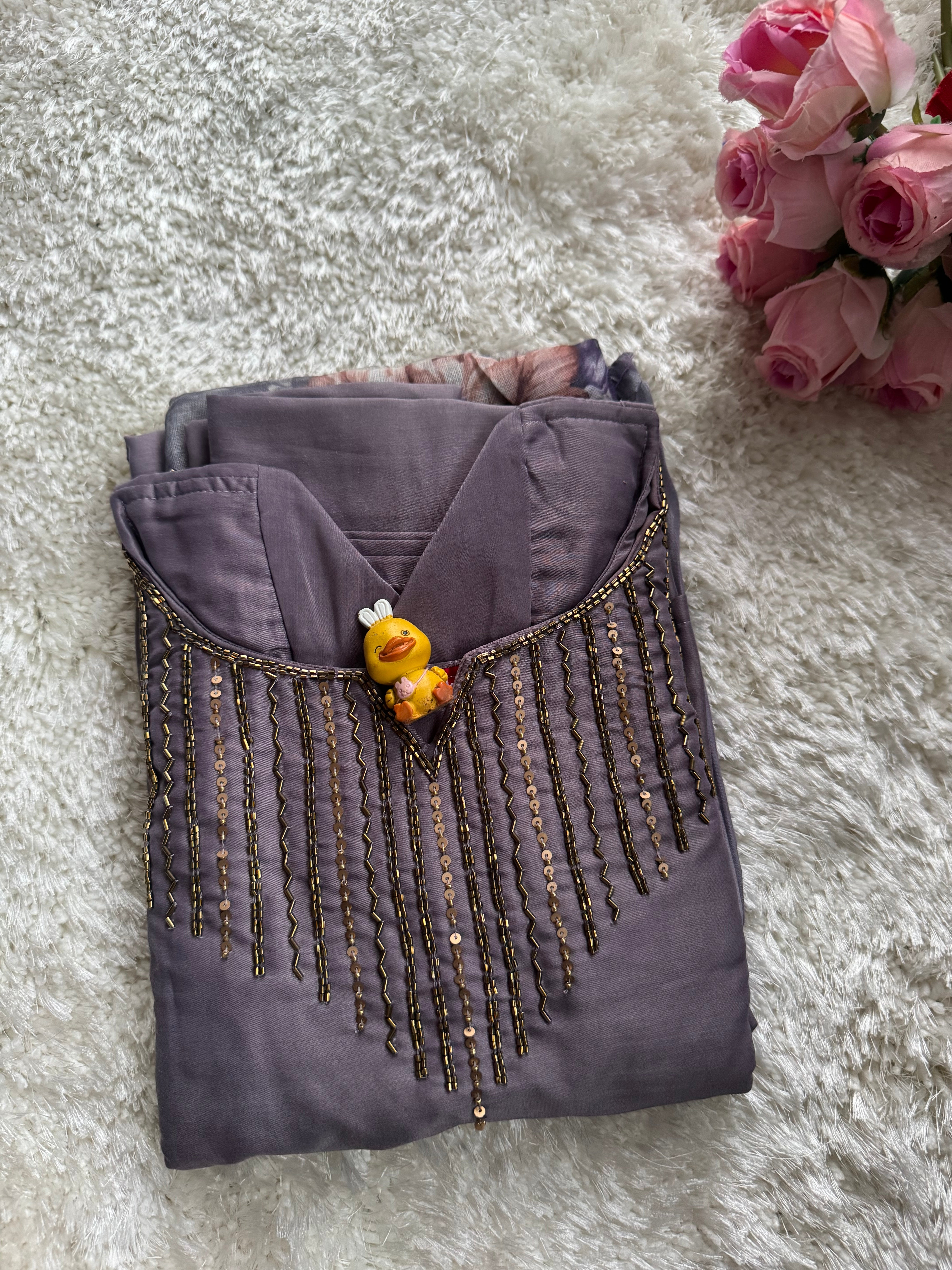 Titanium silk fabric  3 piece Set -Only Feeding