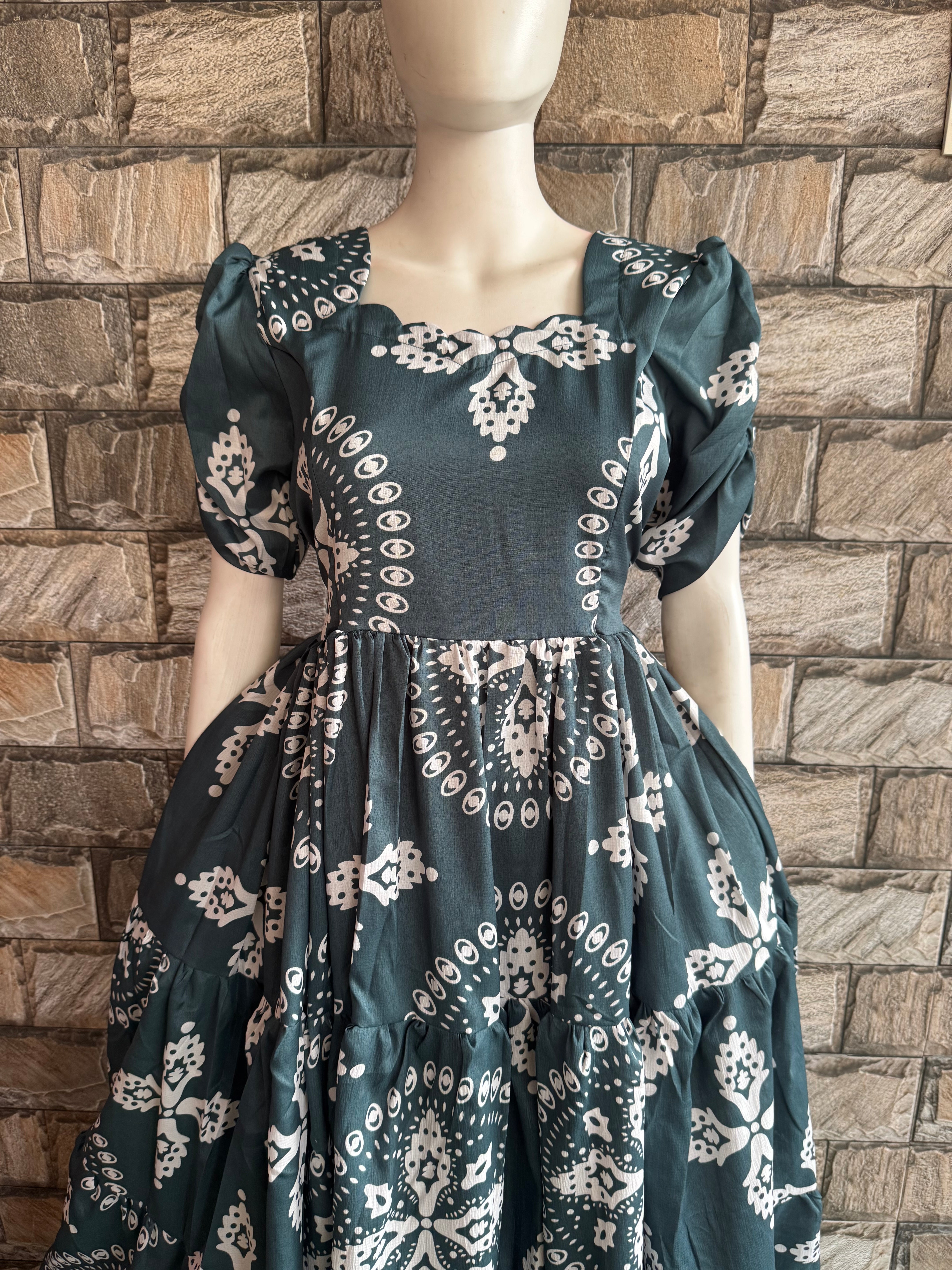 Delta Maternity maxi Teal Mix Grey