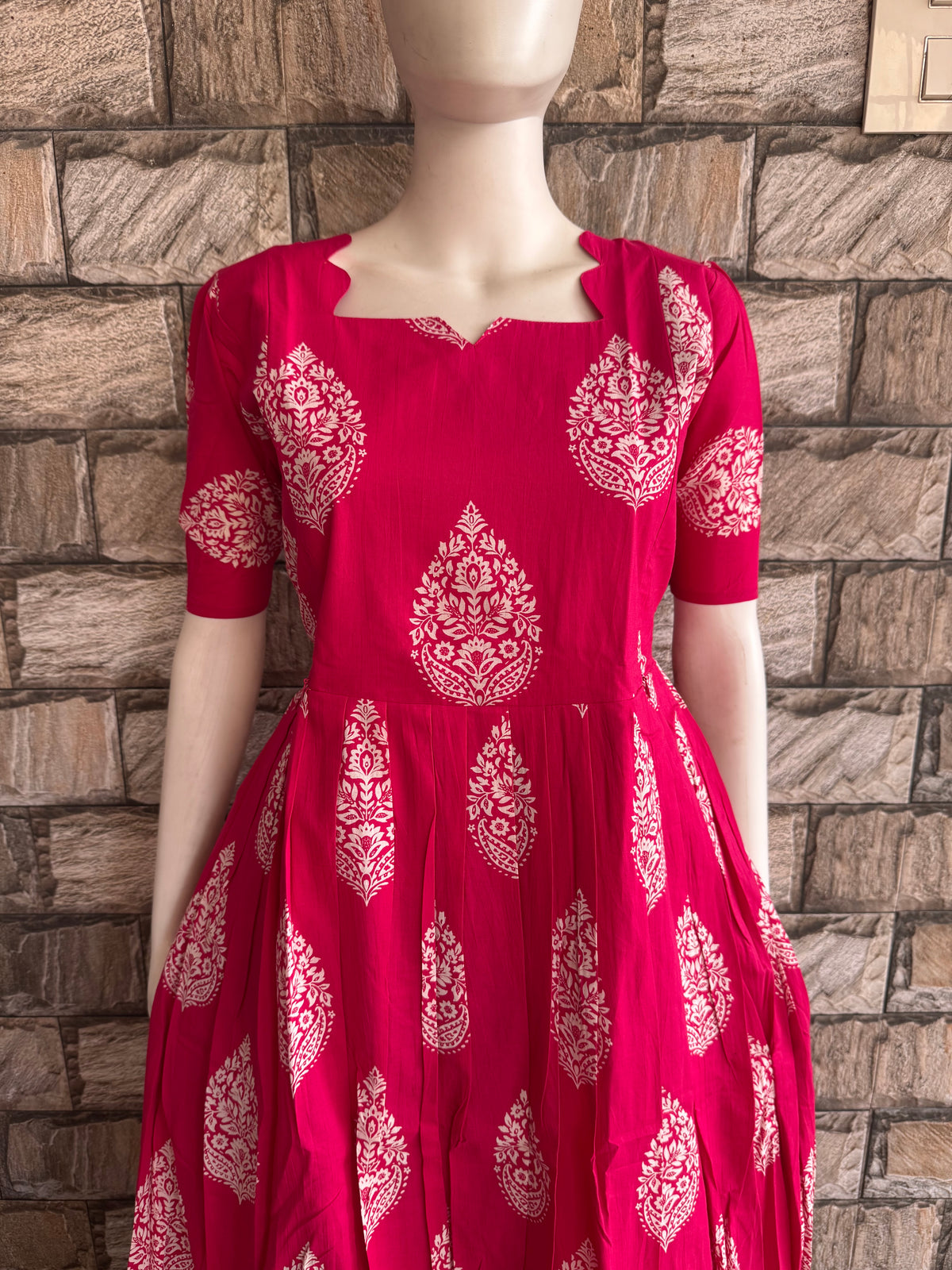 Soft cotton Maternity maxi without dupatta Candy pinki