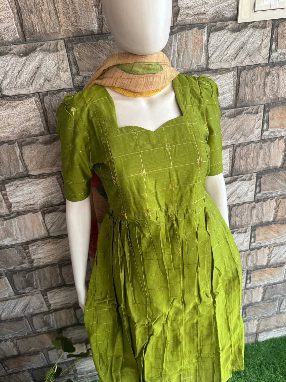 Raw silk Maternity Feeding maxi Budget launch Including dupatta