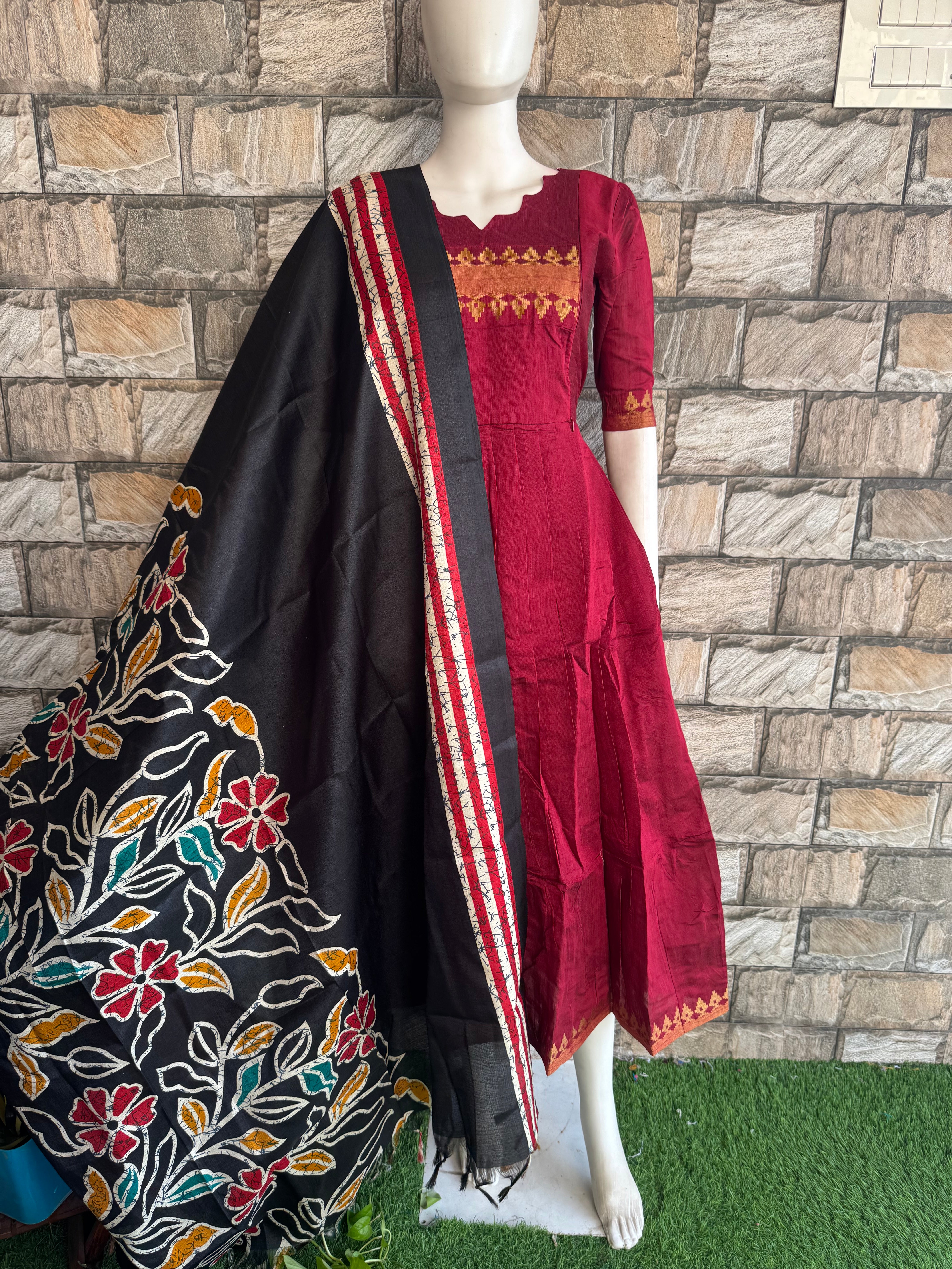 Black Poly khadhi dupatta