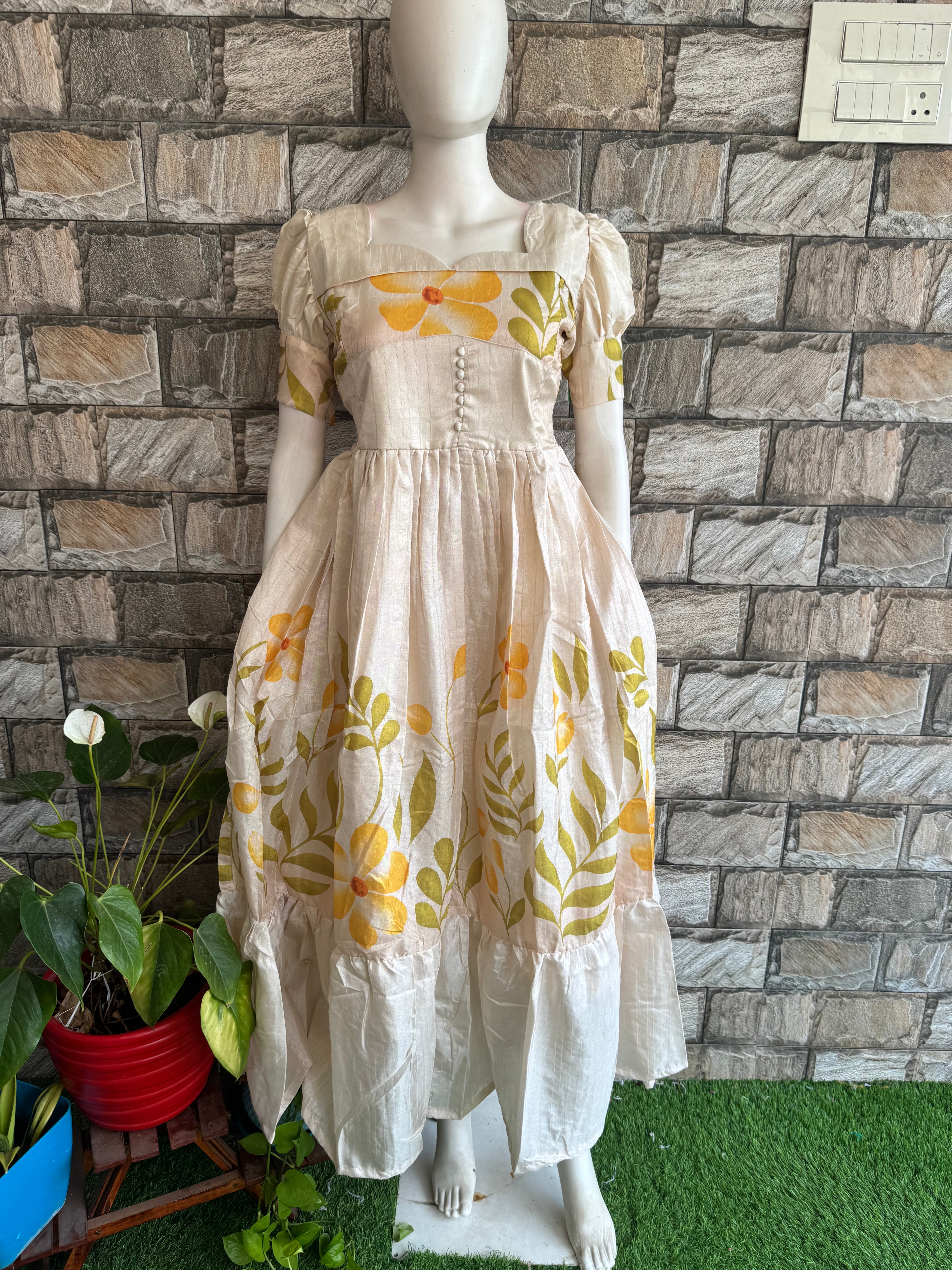 Chanderi Festive Maternity maxi