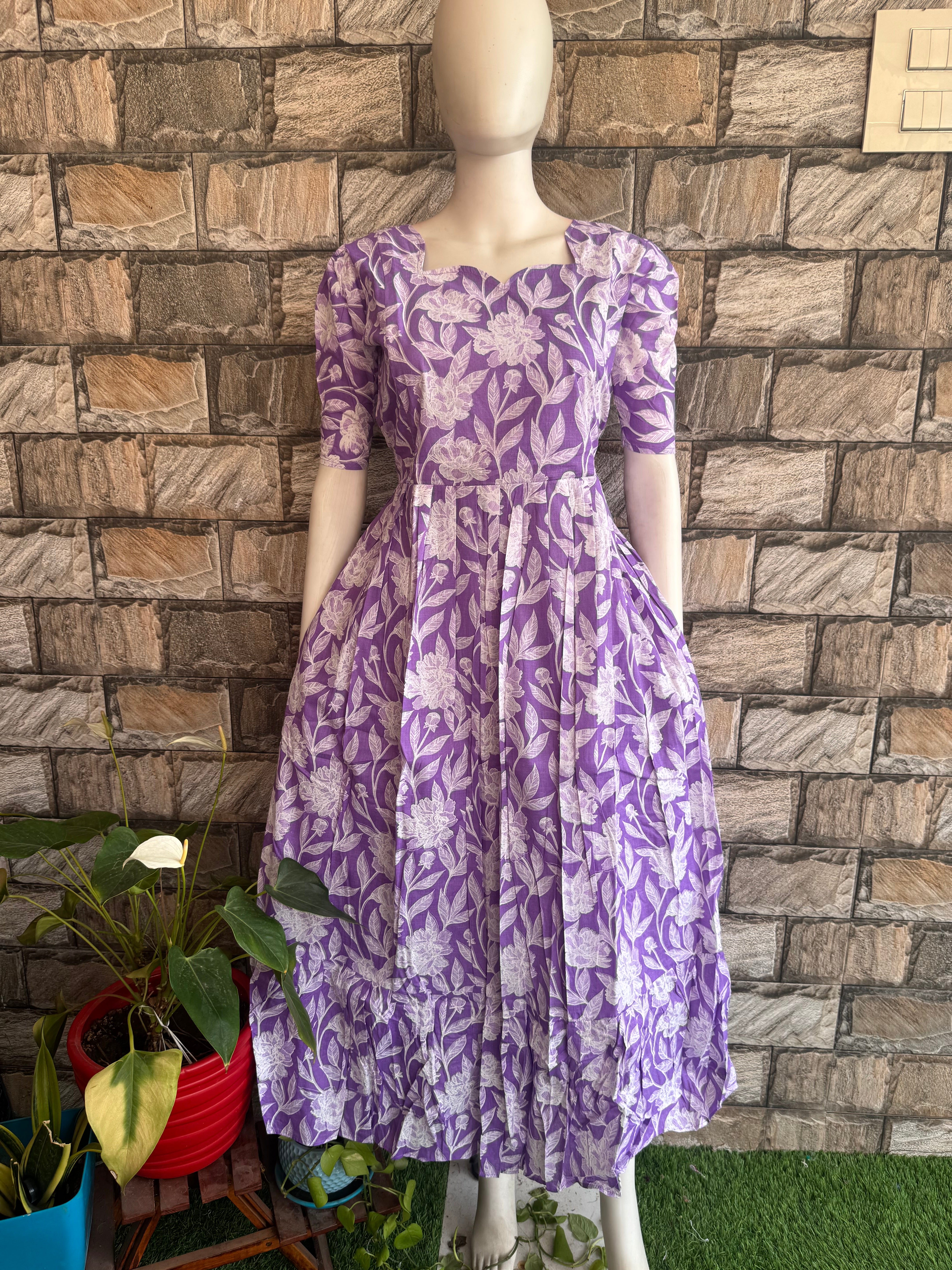 Lilac  soft cotton Maternity maxi