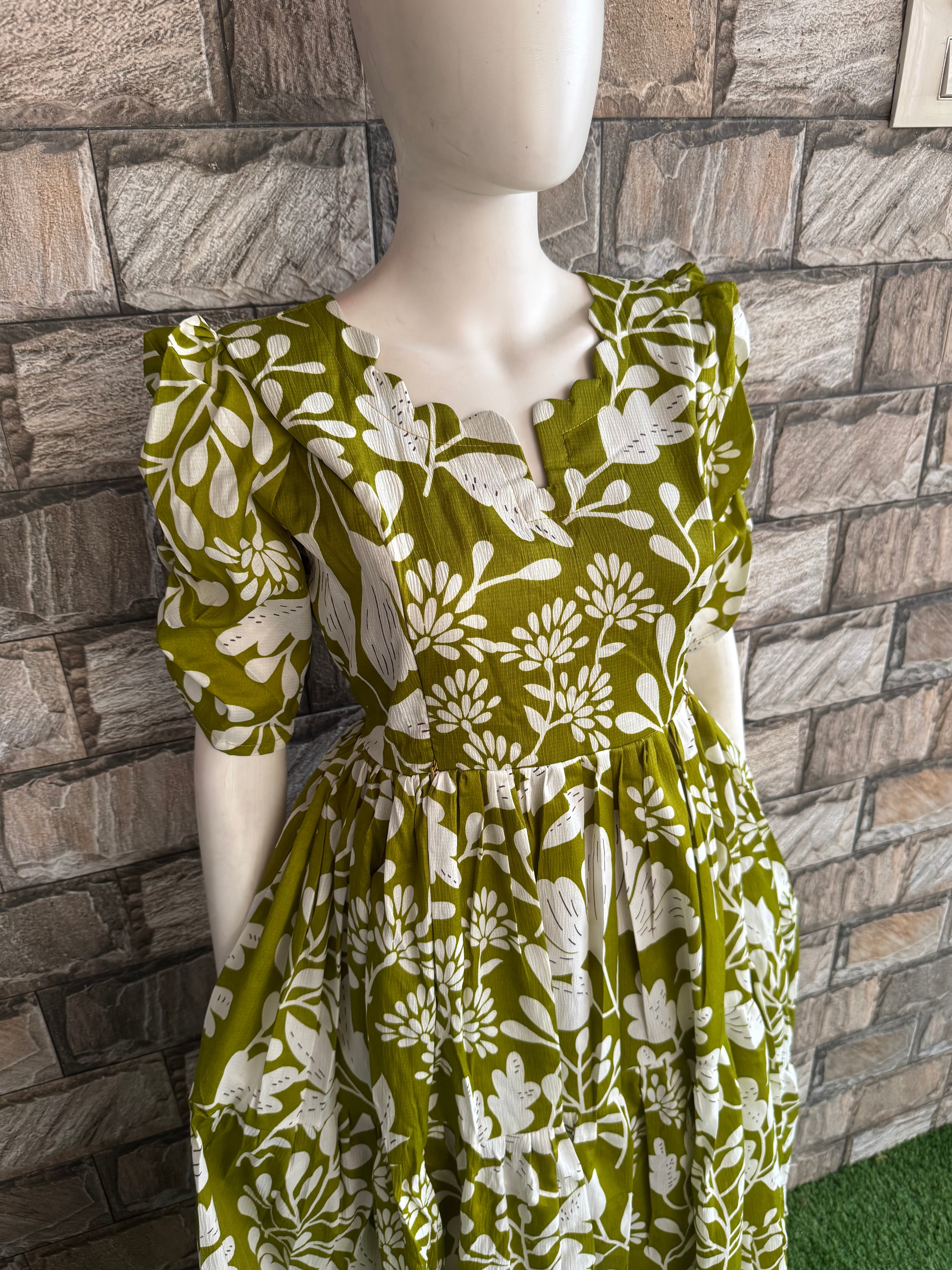 Parrot green shade Delta Maternity maxi