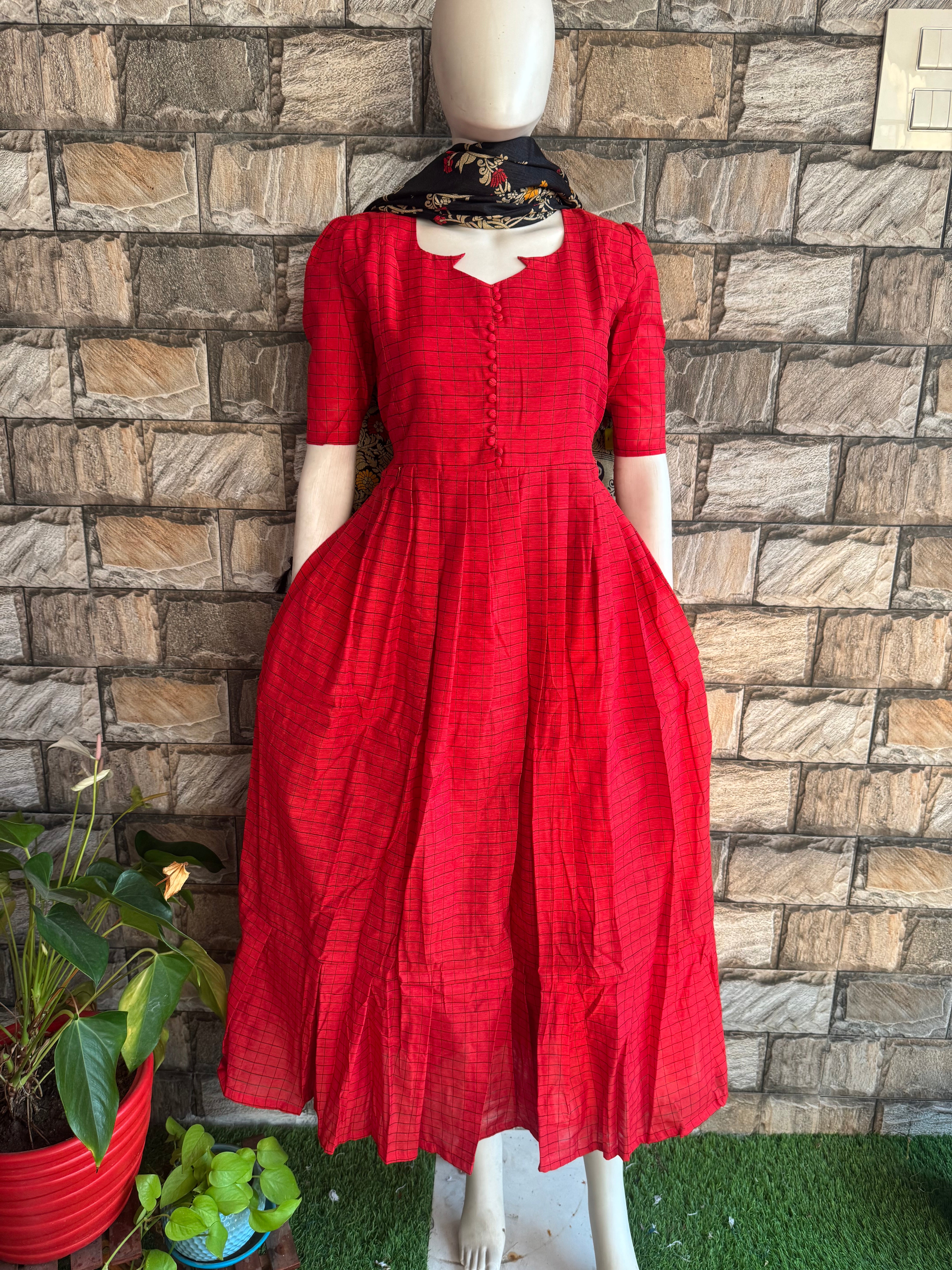 Cherry shade South cotton Maternity maxi