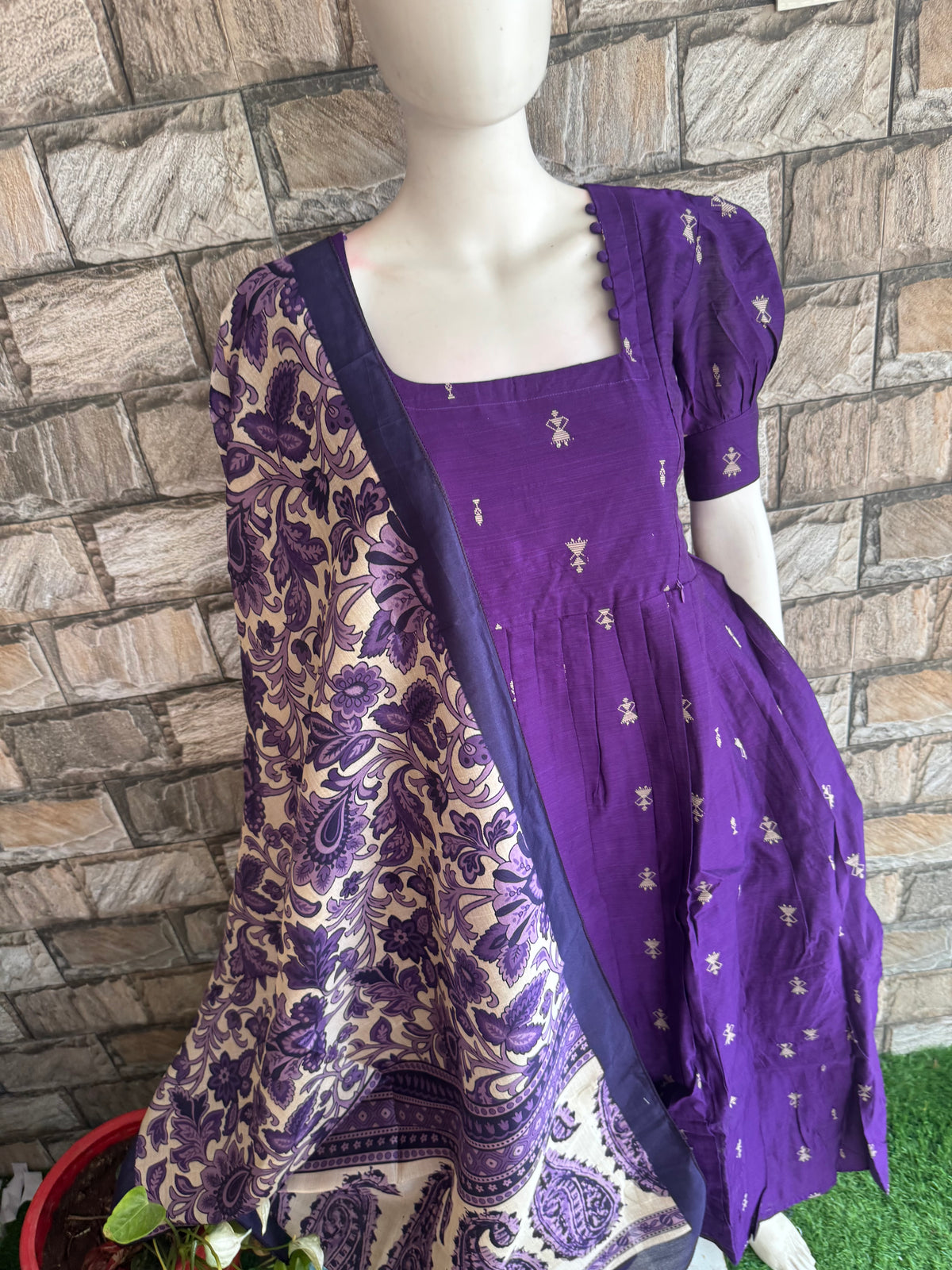 Diwali series Maternity raw silk maxi- with Dupatta