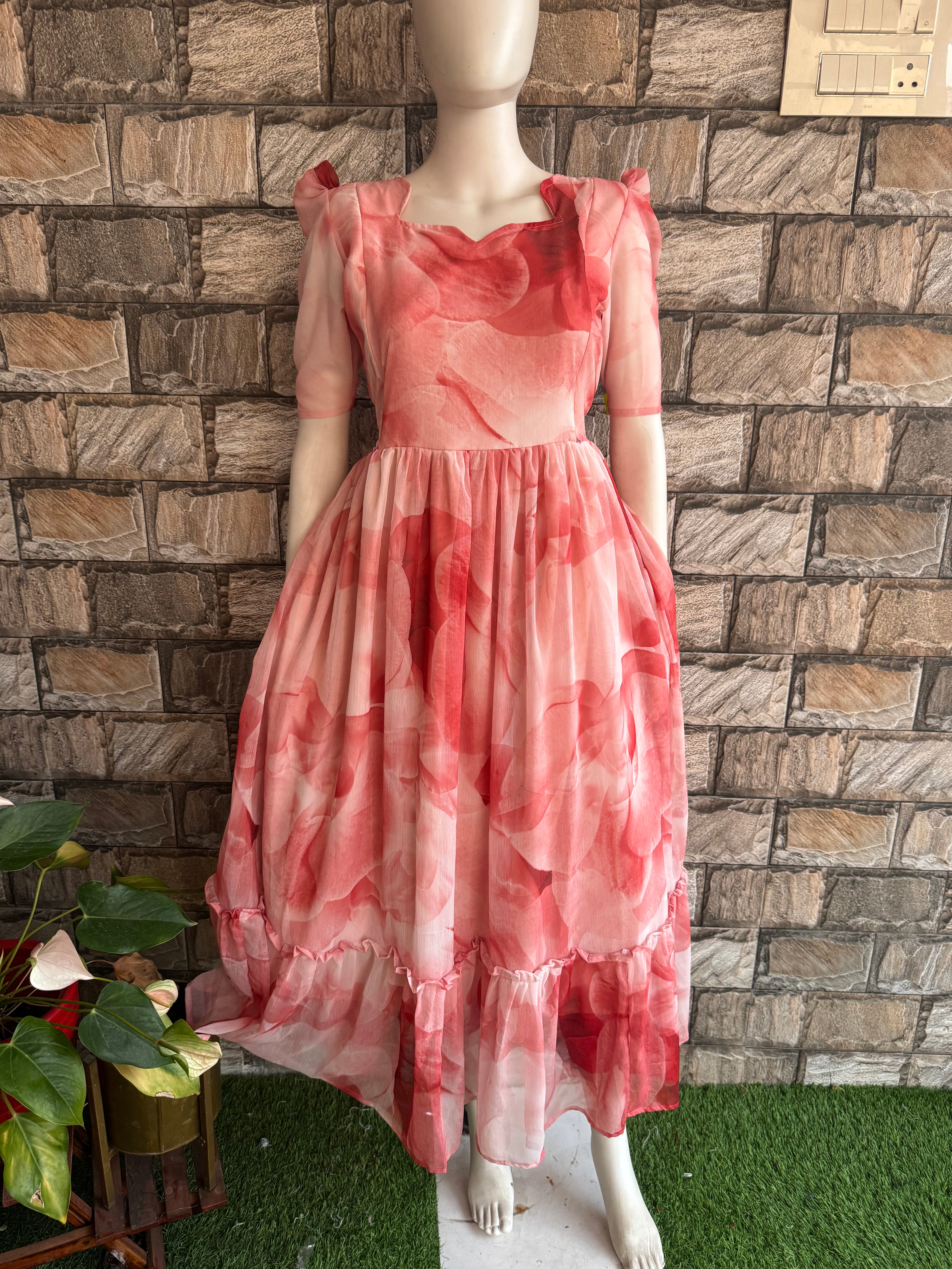 Marble Georgette Maternity Maxi