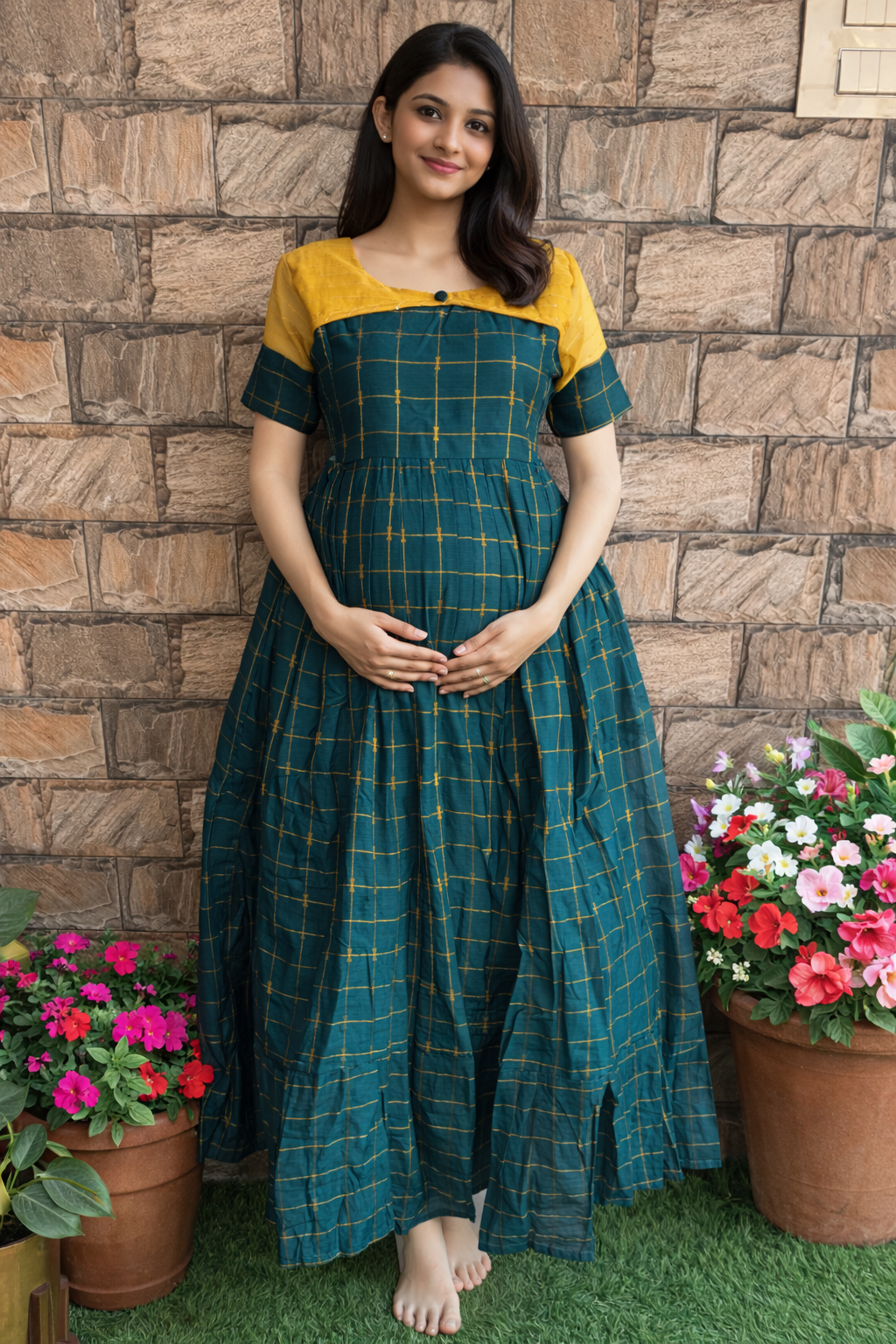 Rama Green Maternity maxi
