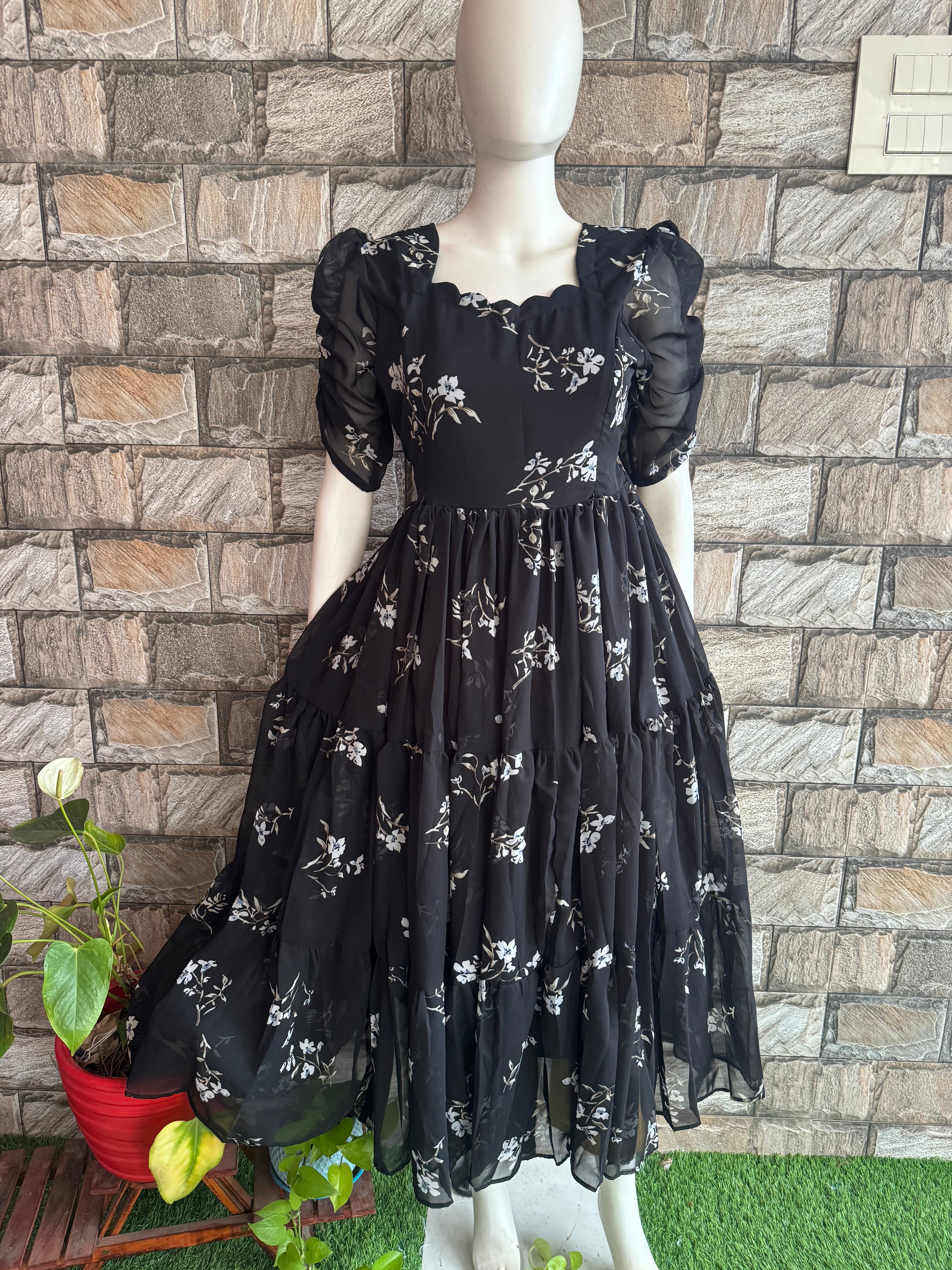 Feeding Maternity Georgette maxi BLACK