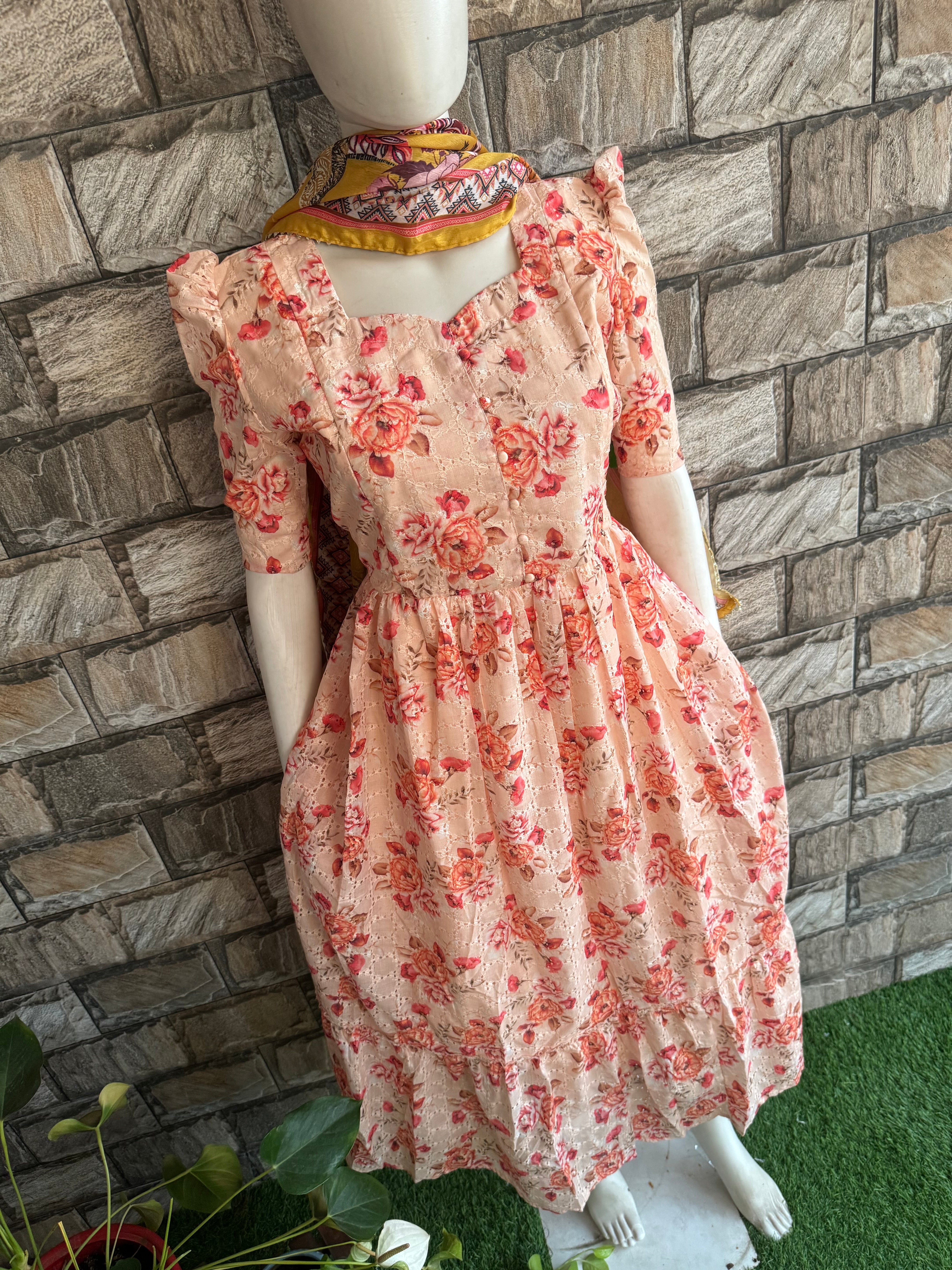 Mild Peach Hacoba Maternity maxi