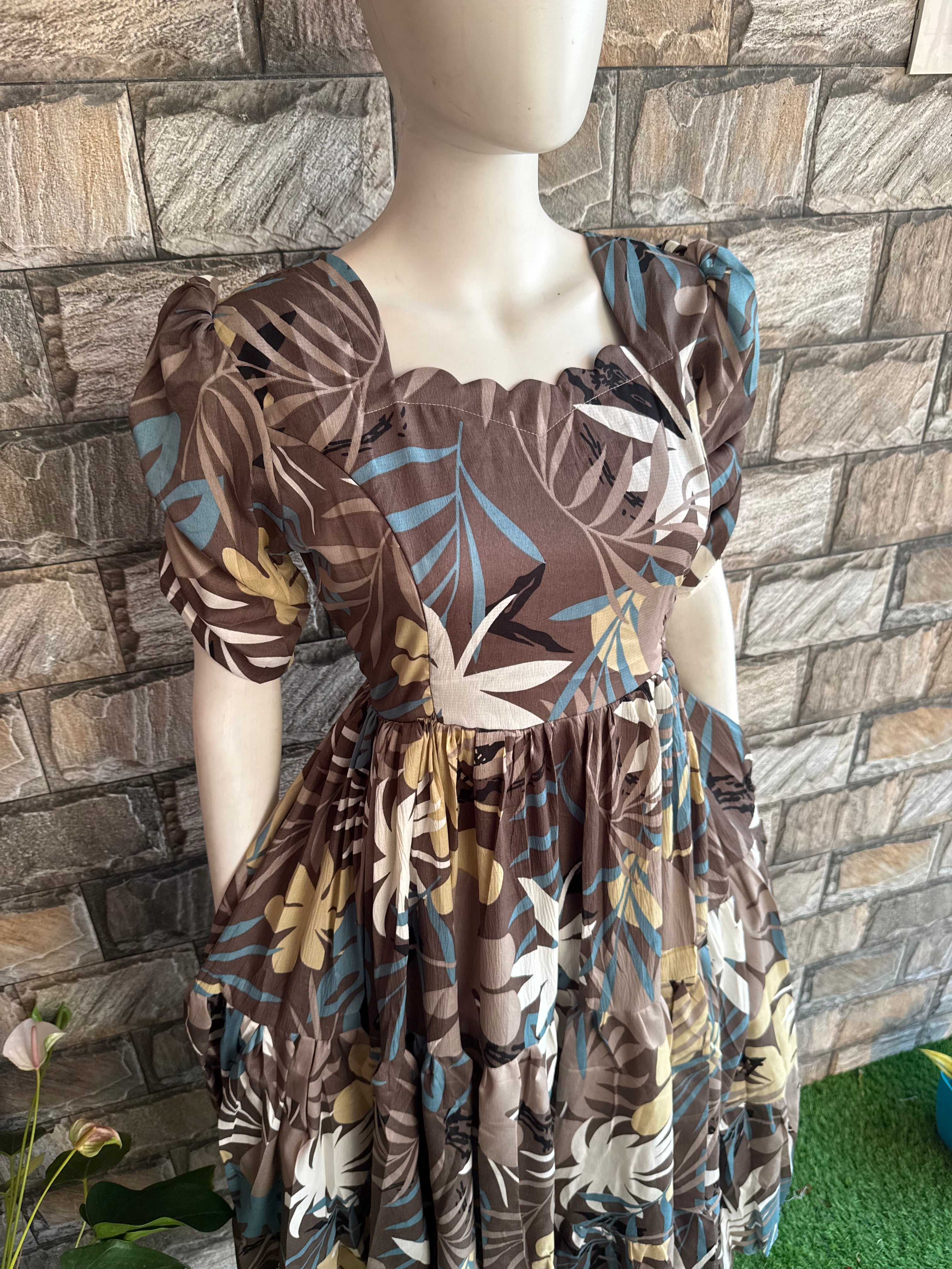 Brownie Delta crepe Maternity maxi