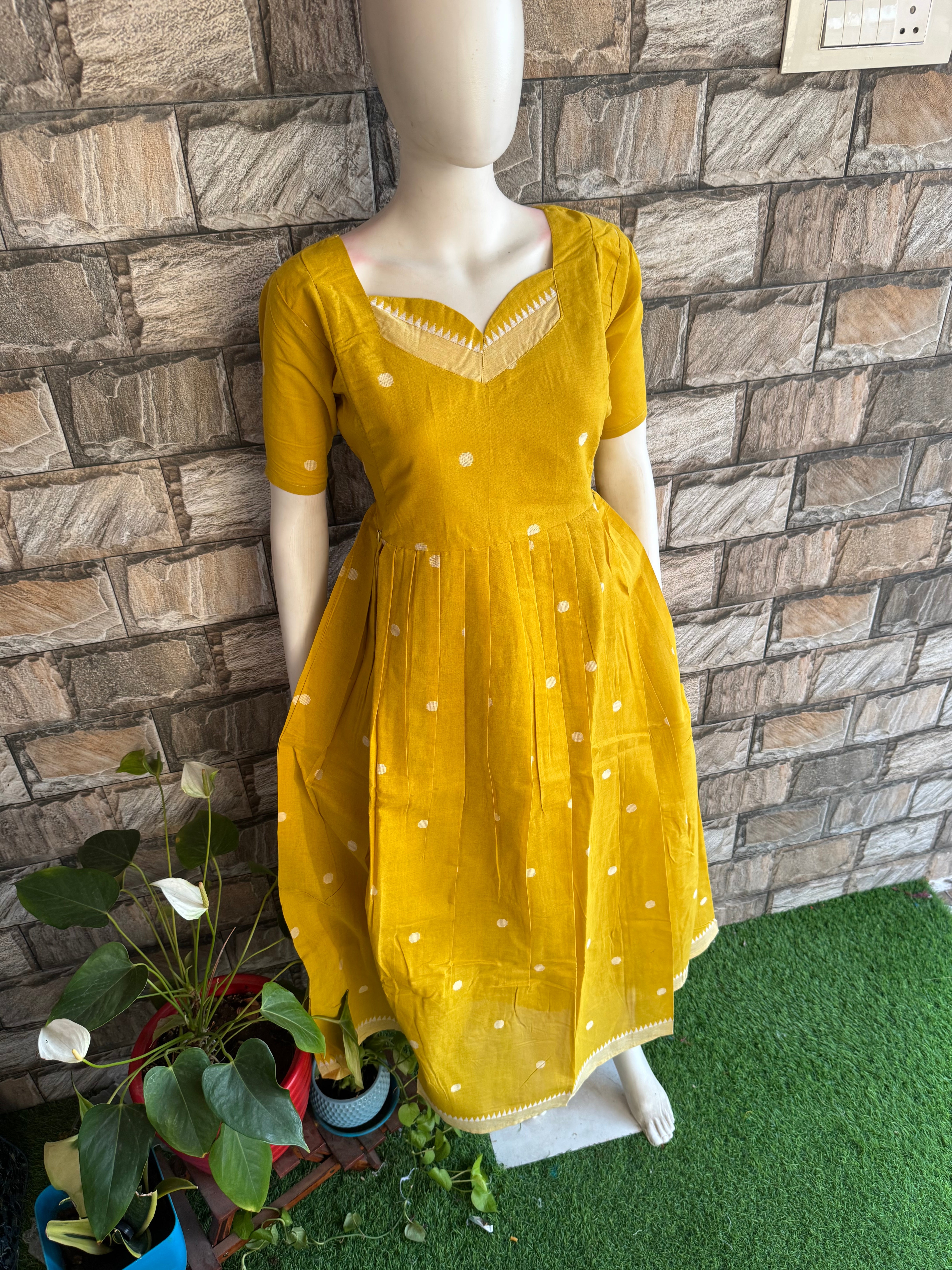 Maternity maxi Handloom cotton Best price Mango yellow