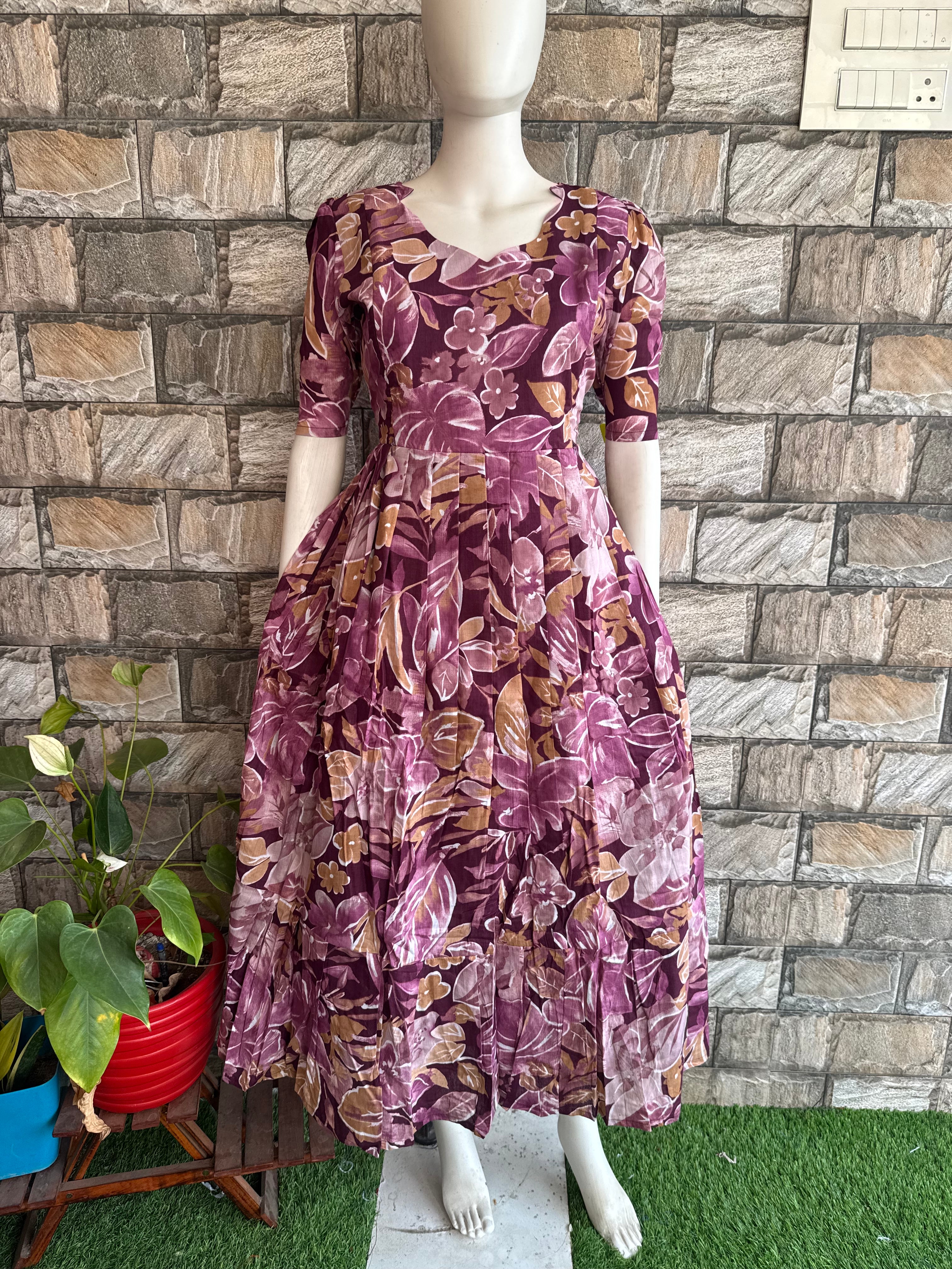 Leafy cotton Maternity maxi