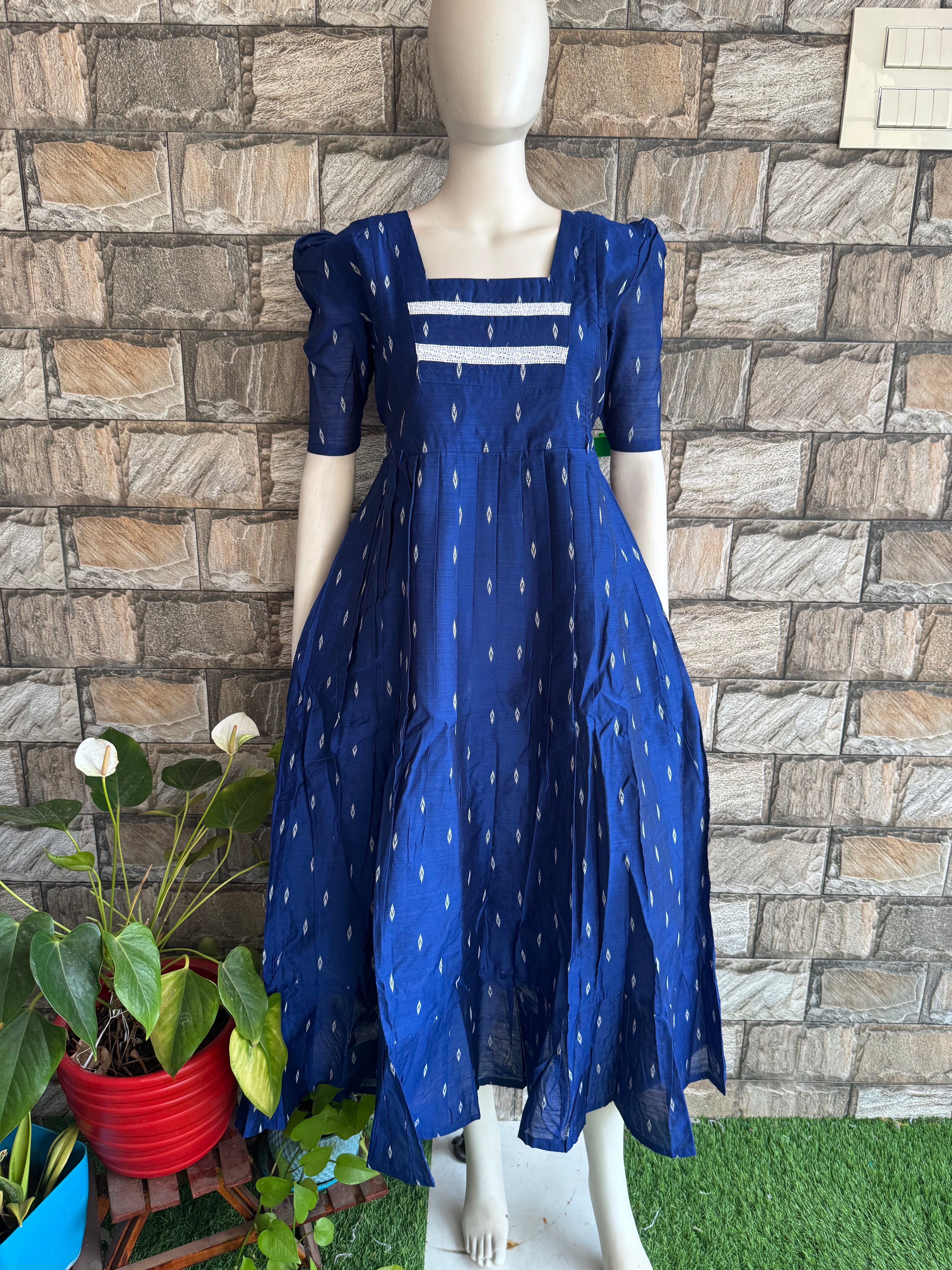 Festive wear Maternity raw silk maxi Royal