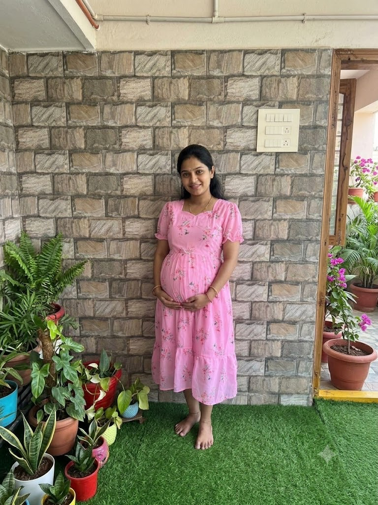 Georgette Maternity Feeding maxi  baby pink