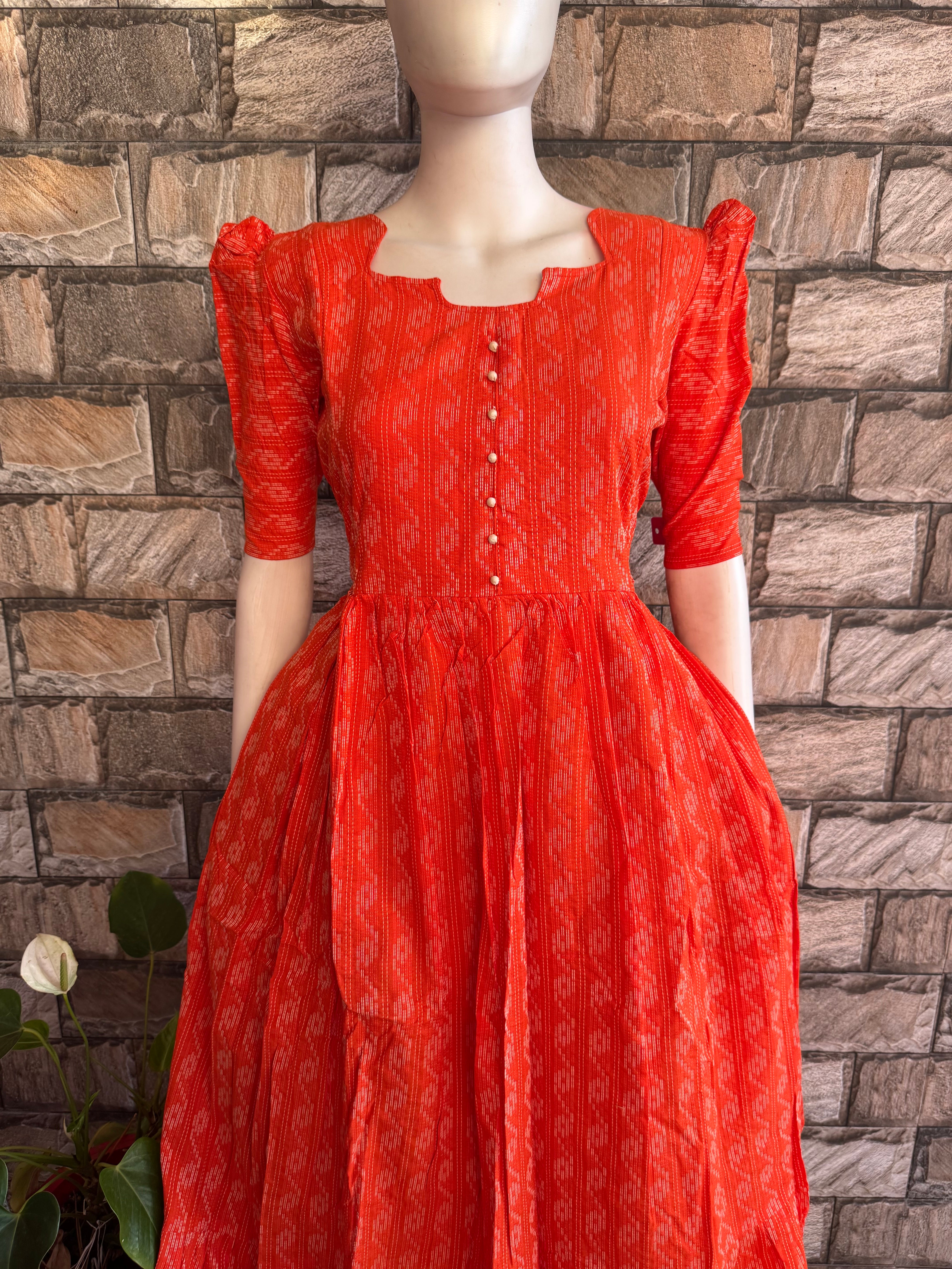 Fanta orange  soft Kanta cotton Maternity maxi